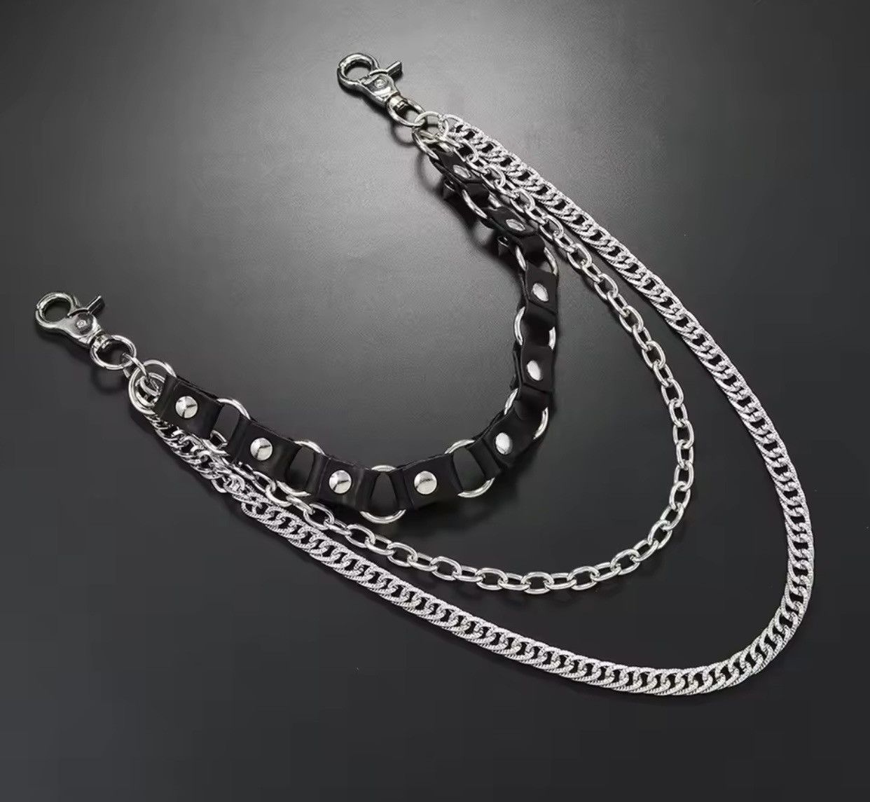 Jewelry Punk style multi-layer spiky jeans waist chain Size ONE SIZE - 5 Thumbnail