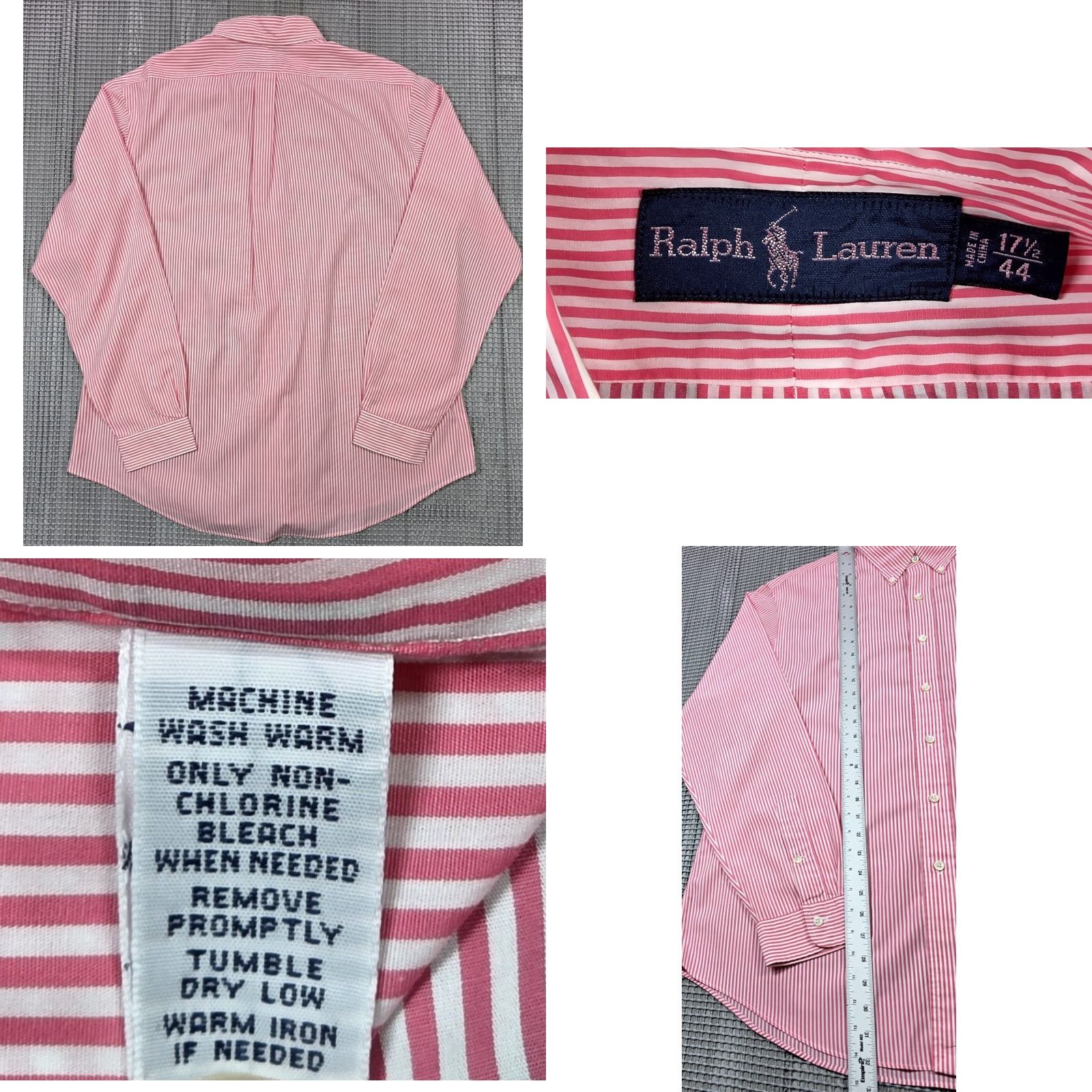 Polo Ralph Lauren VINTAGE Polo Ralph Lauren Shirt Mens 17.5 Pink Stripe Poplin Bengal Long Sleeve Button-Up Knit? Size US XXL / EU 58 / 5 - 8 Thumbnail