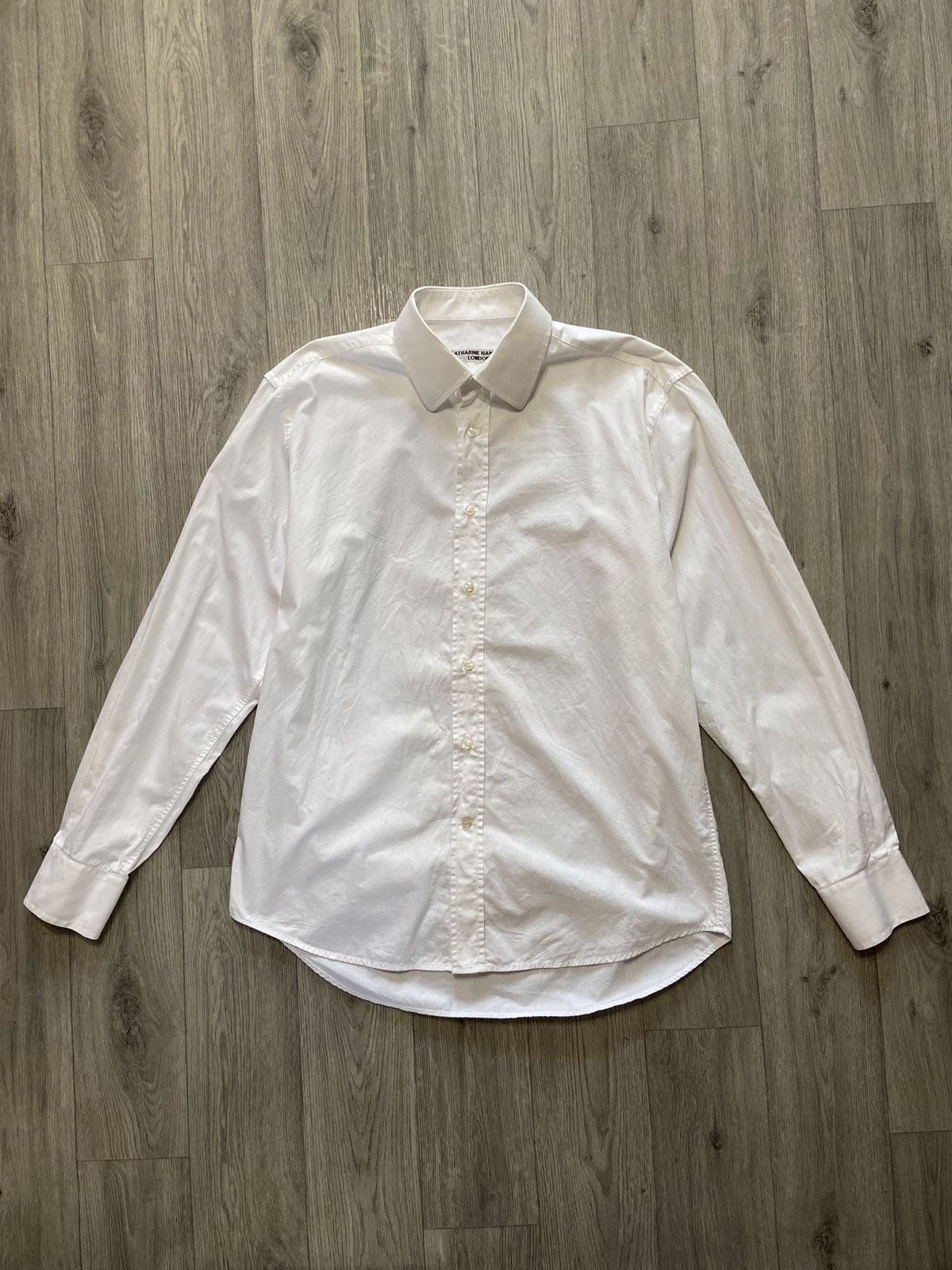 Katharine Hamnett London Vintage KATHARINE HAMNETT LONDON White Button Up Shirt Size US L / EU 52-54 / 3 - 1 Thumbnail