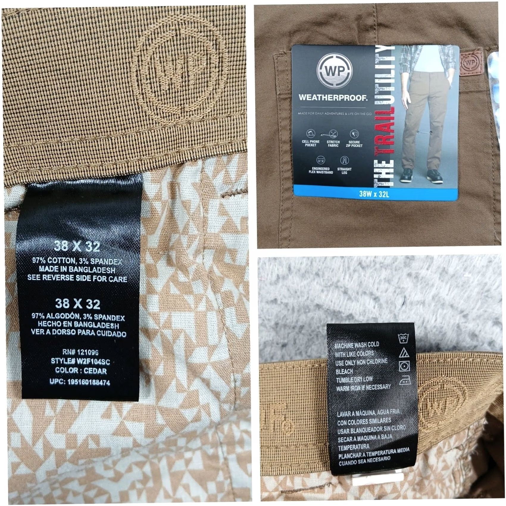 Weatherproof Weatherproof The Trail Utility Pants 38x32 Cedar Cotton Spandex NWT Size US 38 / EU 54 - 4 Thumbnail