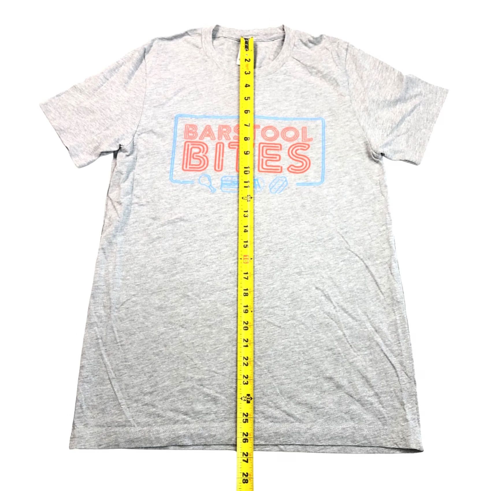 Vintage Barstool Bites Graphic T-Shirt Men's Medium Gray 100% Polyester Short Sleeve Size US M / EU 48-50 / 2 - 7 Thumbnail