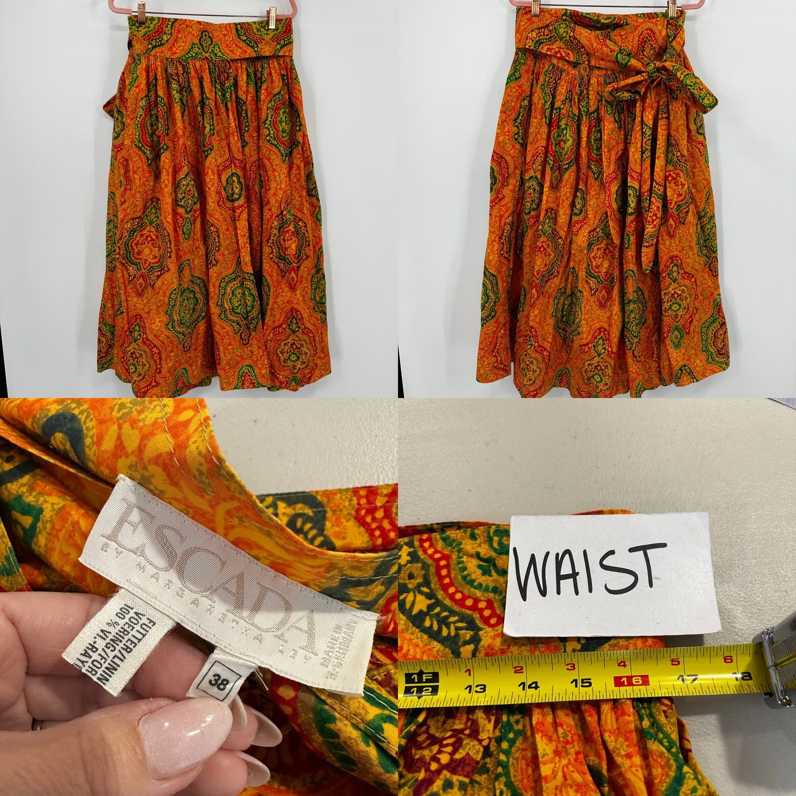 Escada VINTAGE Escada Boho Two-Piece Set Cotton Medallion Paisley 80s 42/38 EU 42 US 12 Mens Womens Girls Boys no Size US 7 / IT 37 - 8 Thumbnail