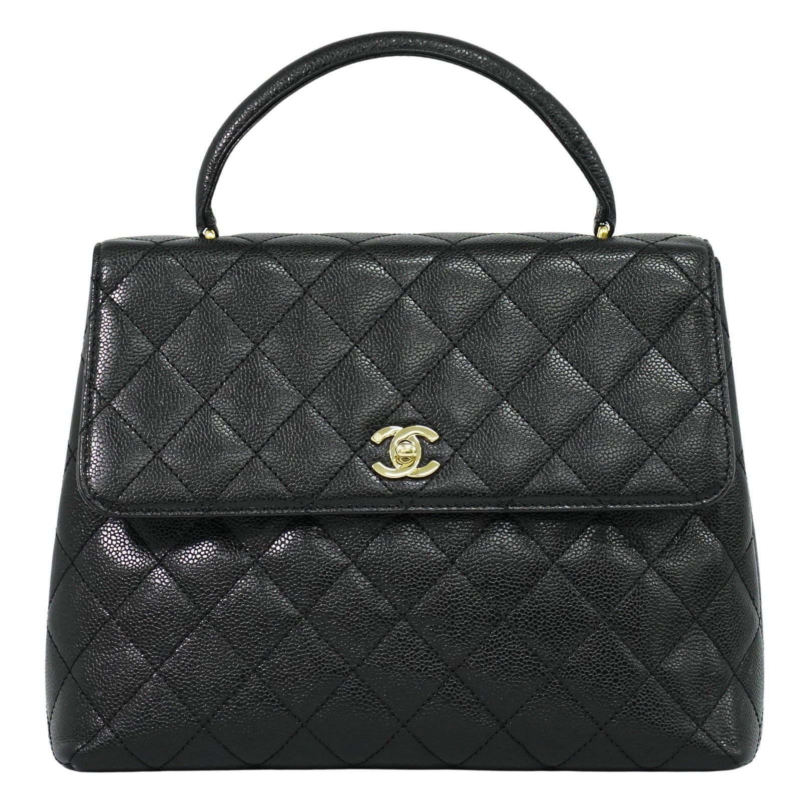 Chanel Chanel Coco Top Handle Bag Quilted Caviar Size ONE SIZE - 1 Thumbnail