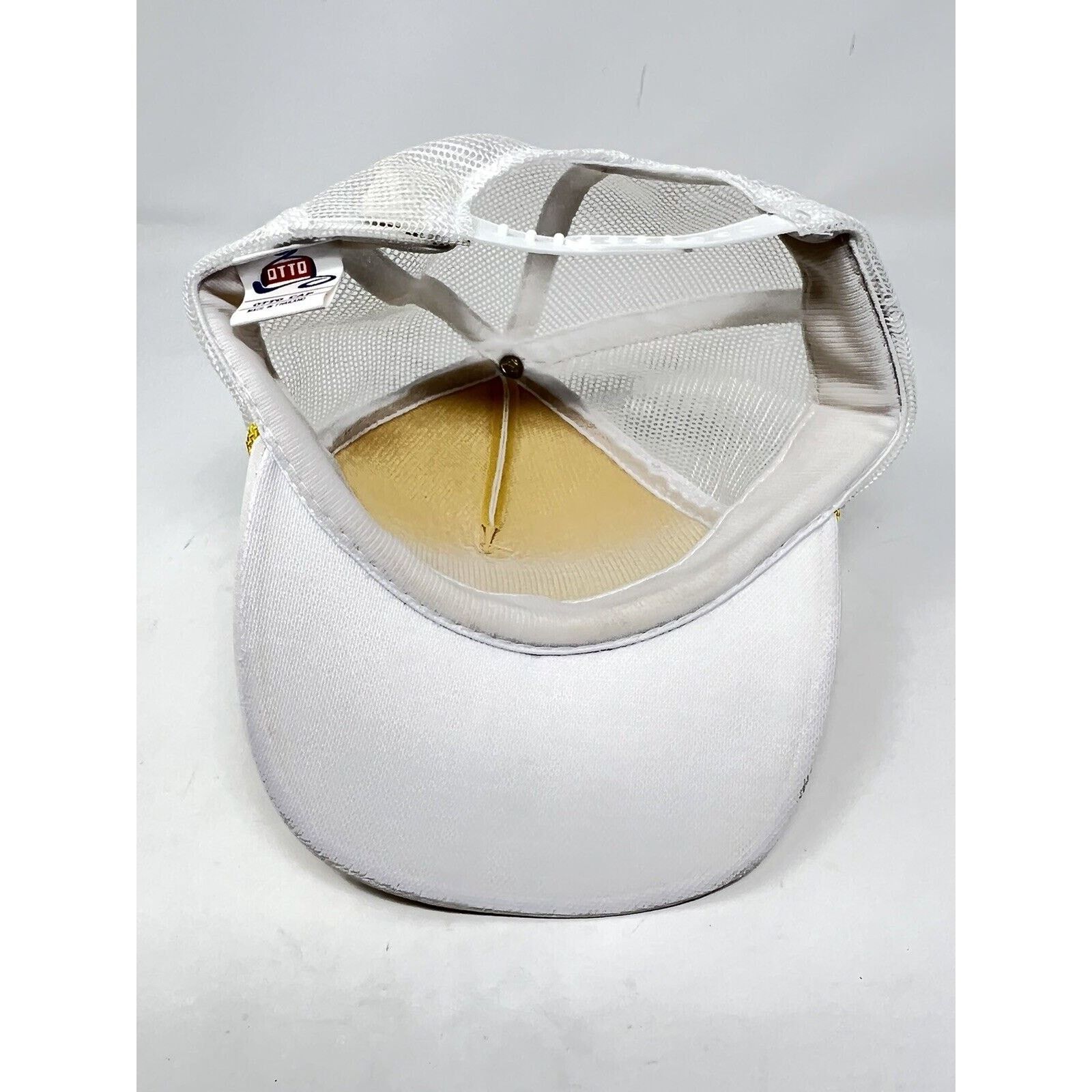 Otto Vintage OTTO Cap Dunlop Gold Leaf Trucker Hat Snapback White Size ONE SIZE - 6 Thumbnail