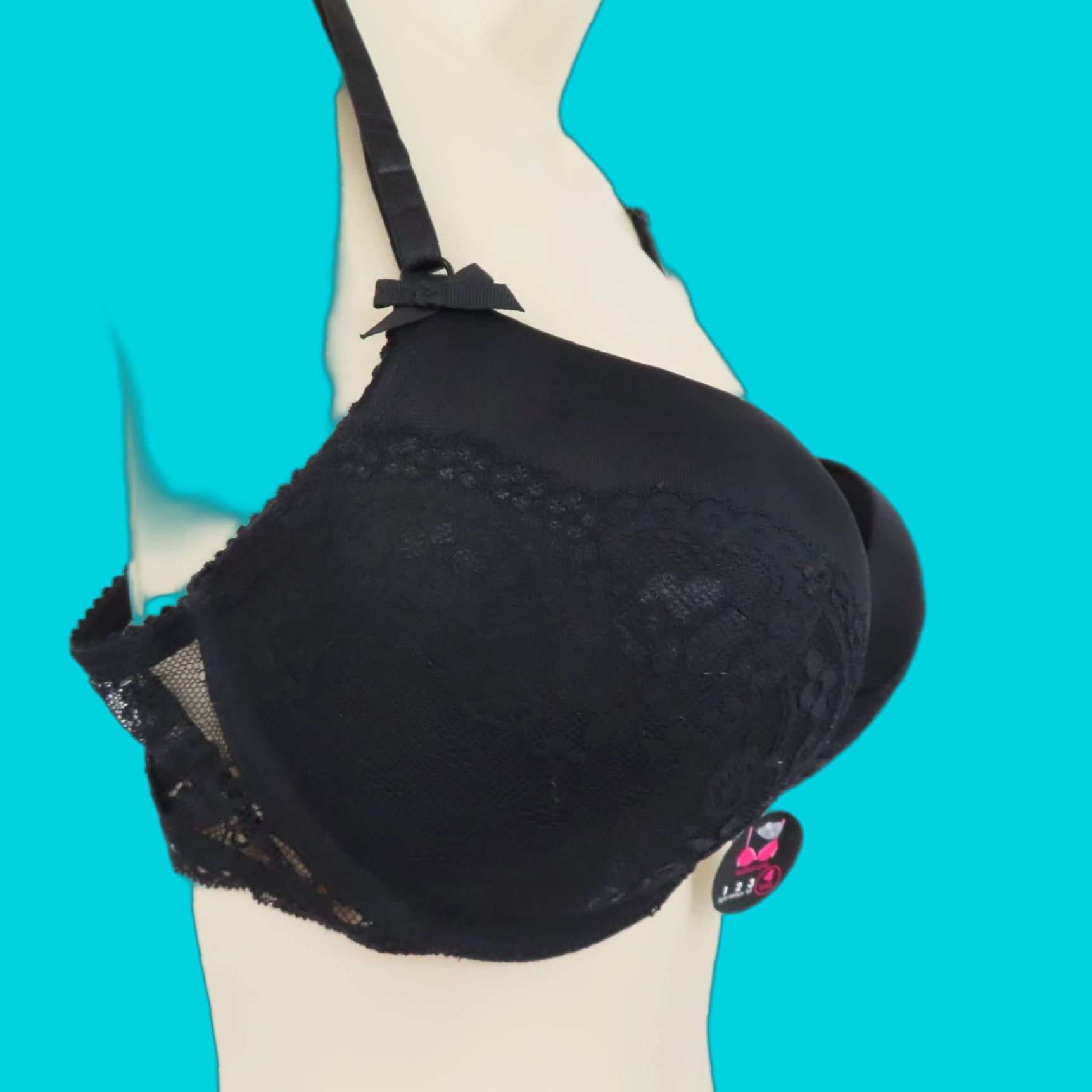 Vintage Smart & Sexy Bra 36C Black Padded Underwire Lace Bow SA276 Women NEW Size ONE SIZE - 1 Thumbnail