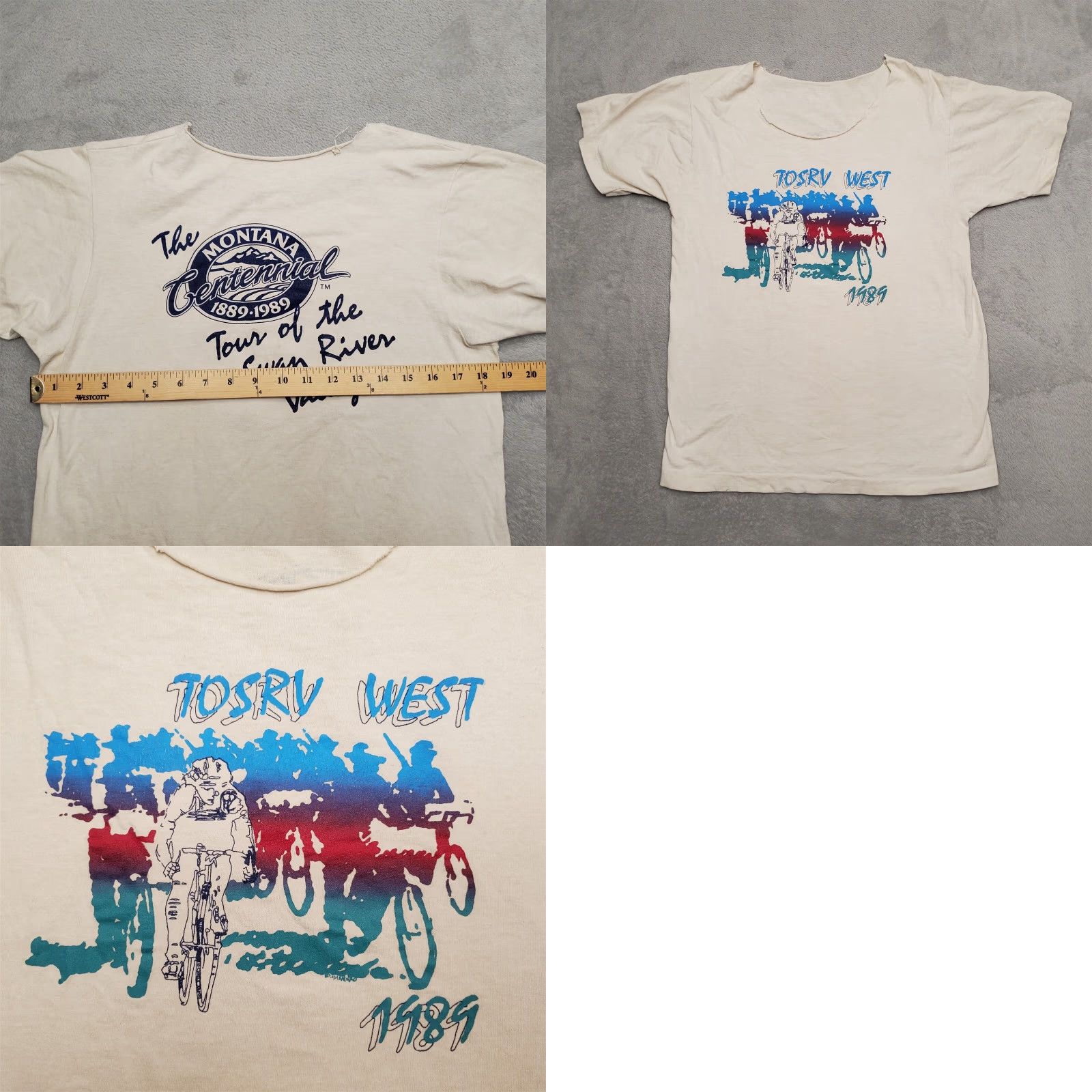 Vintage VINTAGE Montana Shirt Mens Small Centennial Swan River Bike Tour Single Stitch Shirt Mens Small White USA Western 80s Size US S / EU 44-46 / 1 - 8 Thumbnail