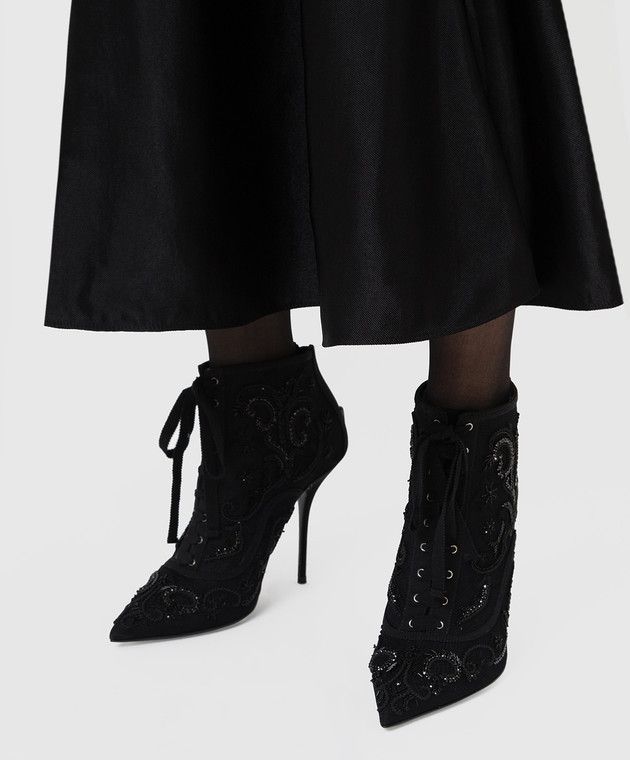 Dolce & Gabbana o1y0825 Spike Heel Ankle Boots in Black Size US 8 / IT 38 - 5 Thumbnail