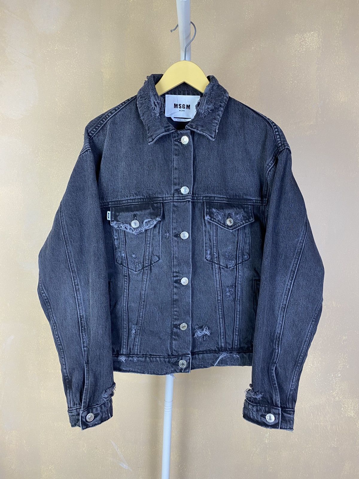 MSGM MSGM italy - Crushed/Destroyed Denim jacket Size M / US 6-8 / IT 42-44 - 1 Thumbnail