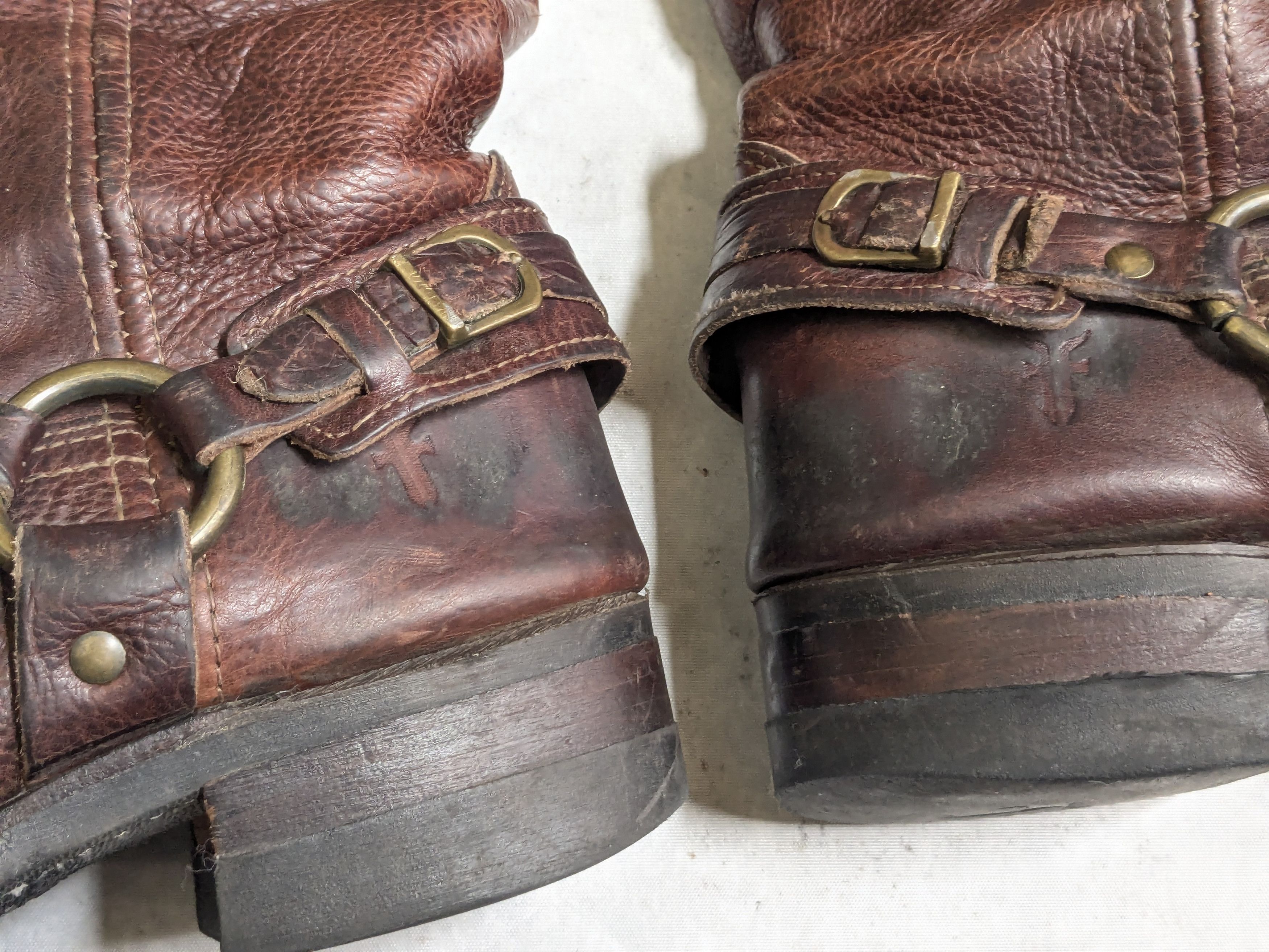 Frye Frye Harness Boots Brown Leather 11 M Buckle Size US 11 / EU 44 - 9 Thumbnail