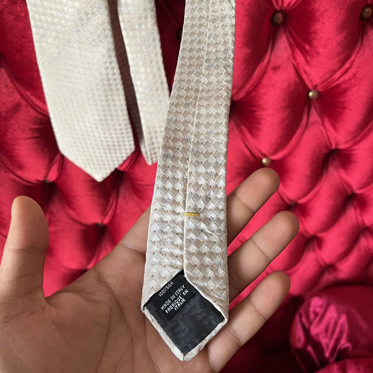 Fendi Fendi Geometric Square Silk Tie Size ONE SIZE - 7 Thumbnail