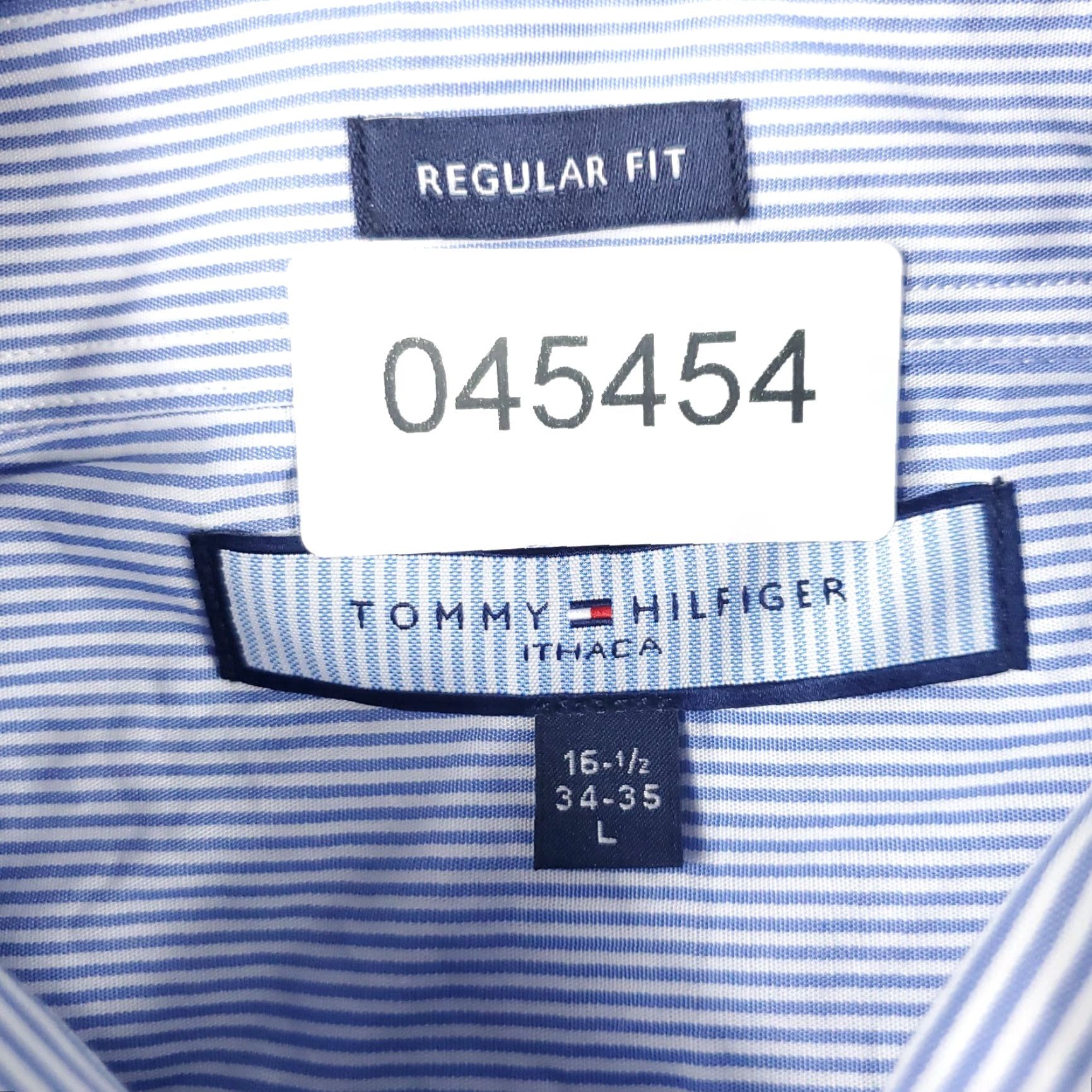 Tommy Hilfiger Tommy Hilfiger Button-Up Shirt Mens Large Blue Striped Long Sleeve Casual Regular Fit Size US L / EU 52-54 / 3 - 7 Thumbnail