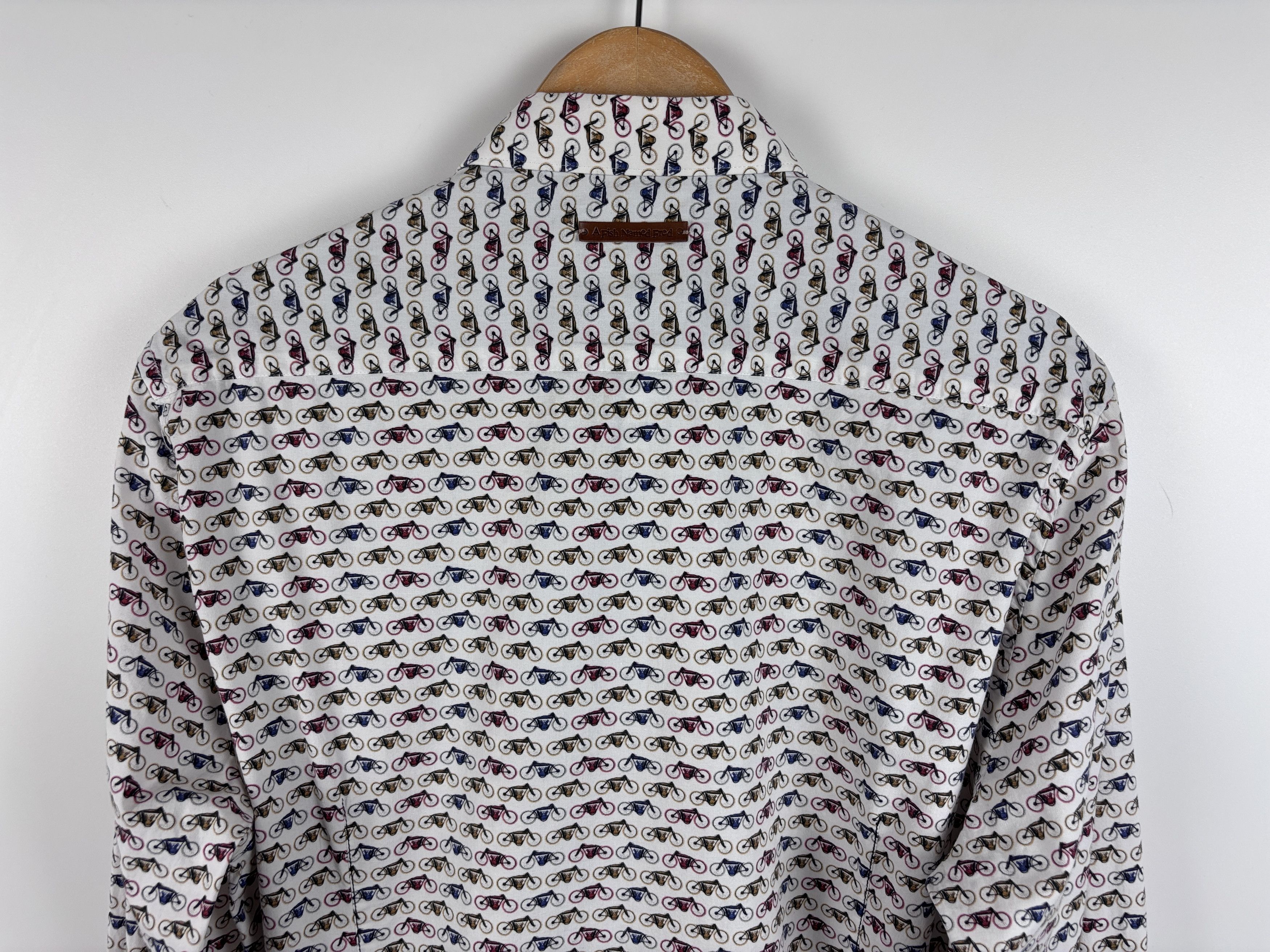 Other A Fish Named Fred Button Down Shirt Slim Bicycle Pattern L Size US L / EU 52-54 / 3 - 6 Thumbnail