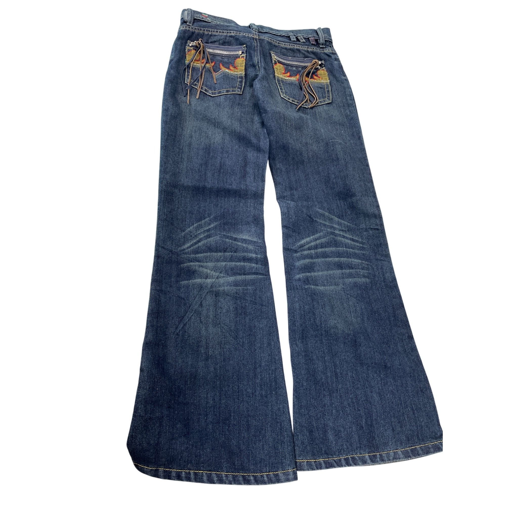 Diesel Diesel Cayre Womans Y2K Blue Wide Leg Stretch Jeans Size 28/ Size 28" / US 6 / IT 42 - 10 Thumbnail