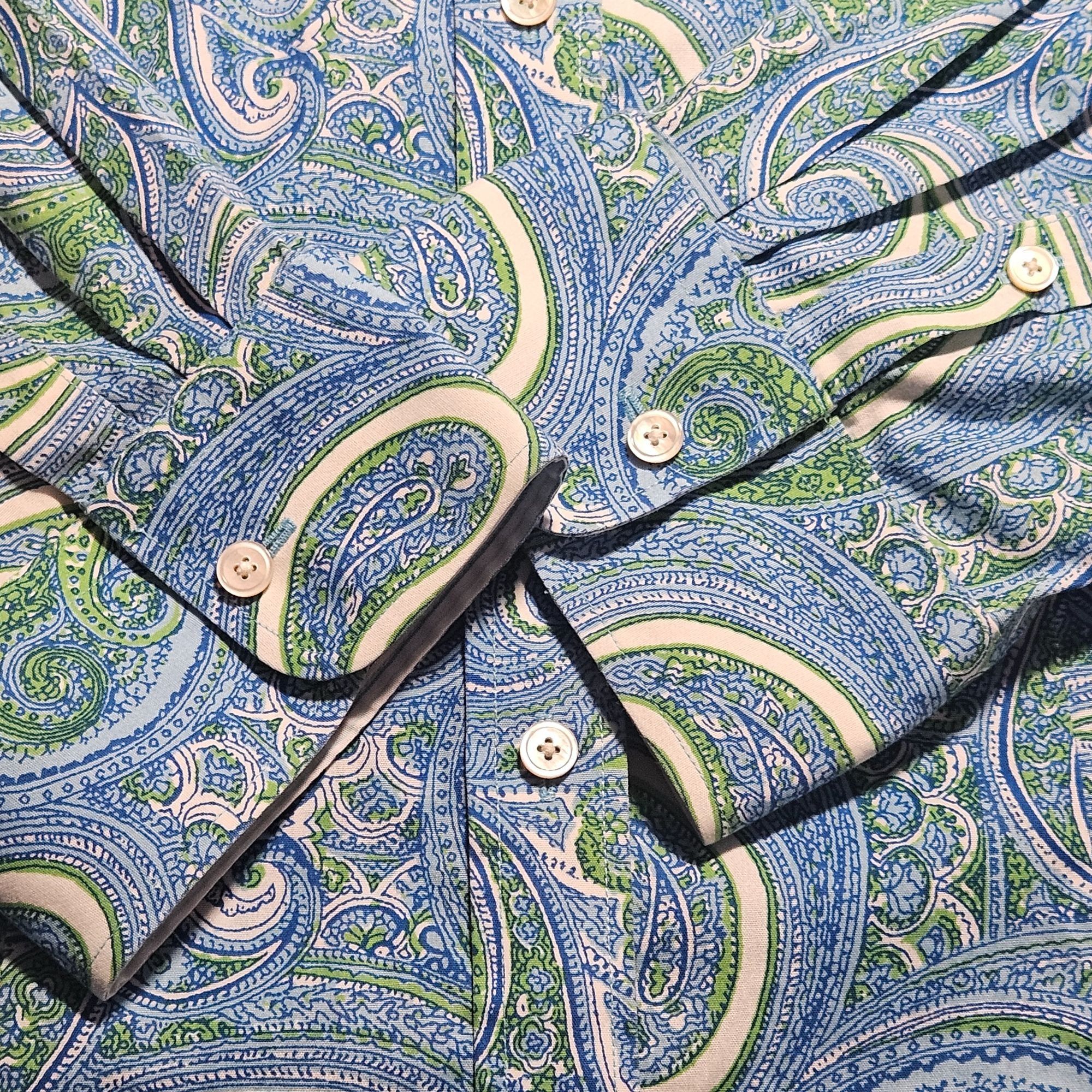 Talbots Talbots Women's Paisley Button Front Shirt Blue/Green 10 Pre Size L / US 10 / IT 46 - 6 Thumbnail