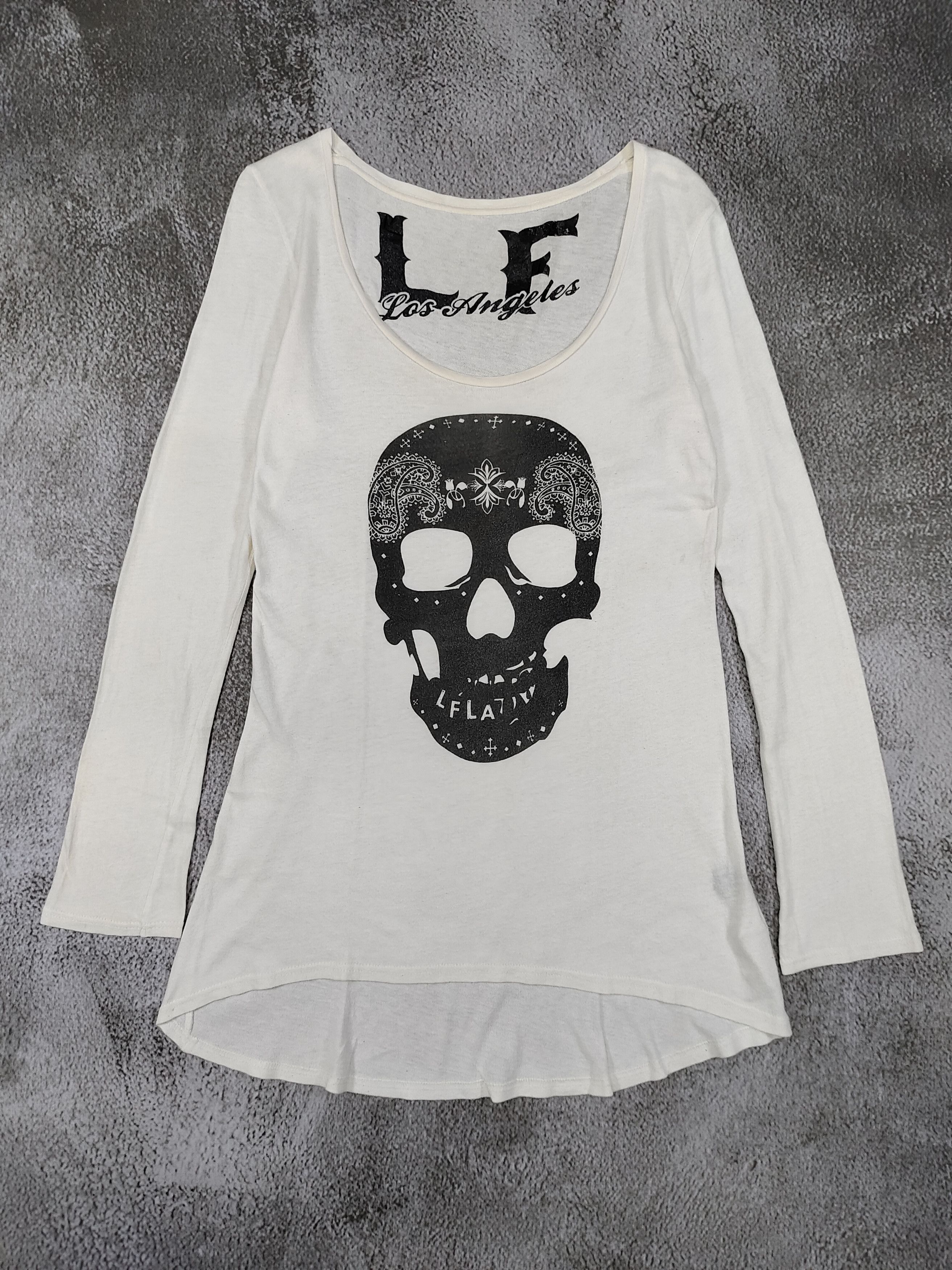 Japanese Brand 2000s Azul by Mossy🇯🇵 Paisley Gothic Rock Grunge Y2K Skull Size M / US 6-8 / IT 42-44 - 5 Thumbnail