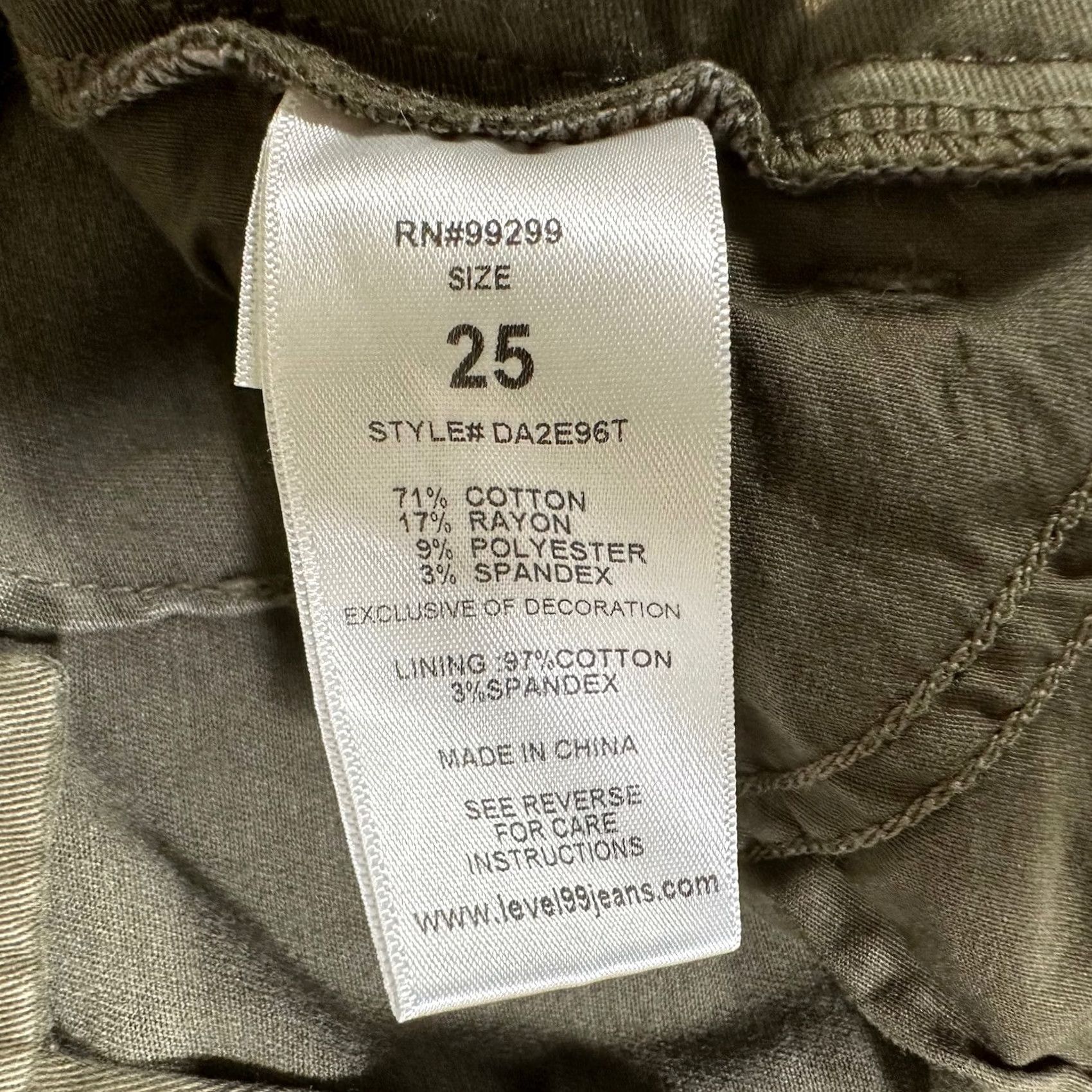 Anthropologie Anthropologie Level 99 Pants Women's 25 Olive Green Bootcut Stripe Hook and Eye Size 42" / US 20 - 4 Thumbnail