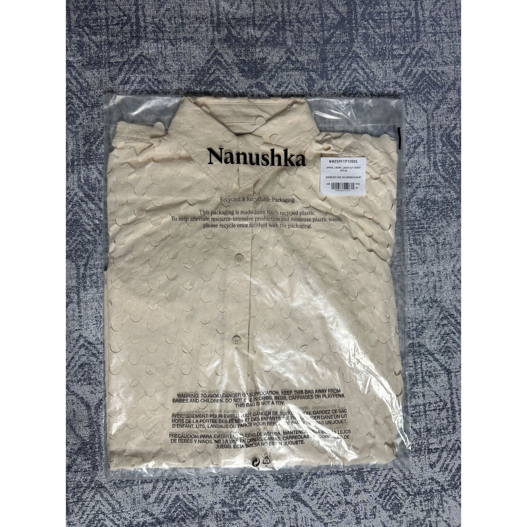 Nanushka Nanushka Aphea Laser Cut Heavy Poplin Shirt Size L / US 10 / IT 46 - 3 Thumbnail