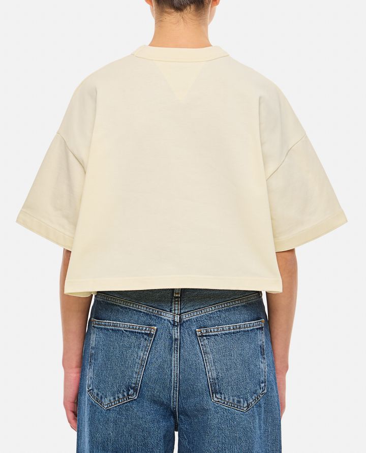 Bottega Veneta o1n1vont0625 Jersey Cropped T-Shirt With V Pocket in Beige Size XS / US 0-2 / IT 36-38 - 3 Thumbnail