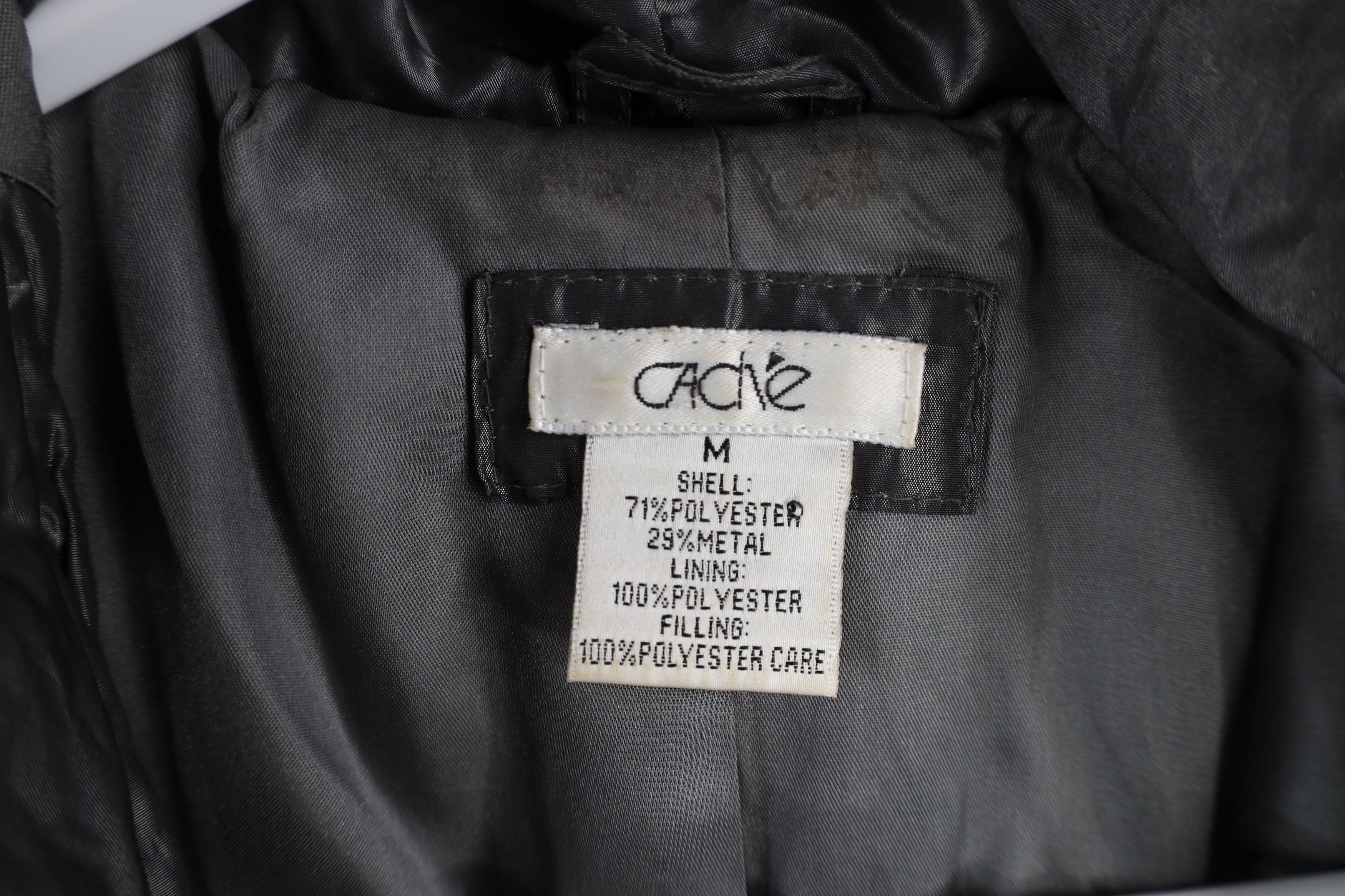 Vintage Vintage 90s Cache Belted Shawl Puffer Jacket Gray Metallic Size M / US 6-8 / IT 42-44 - 6 Thumbnail