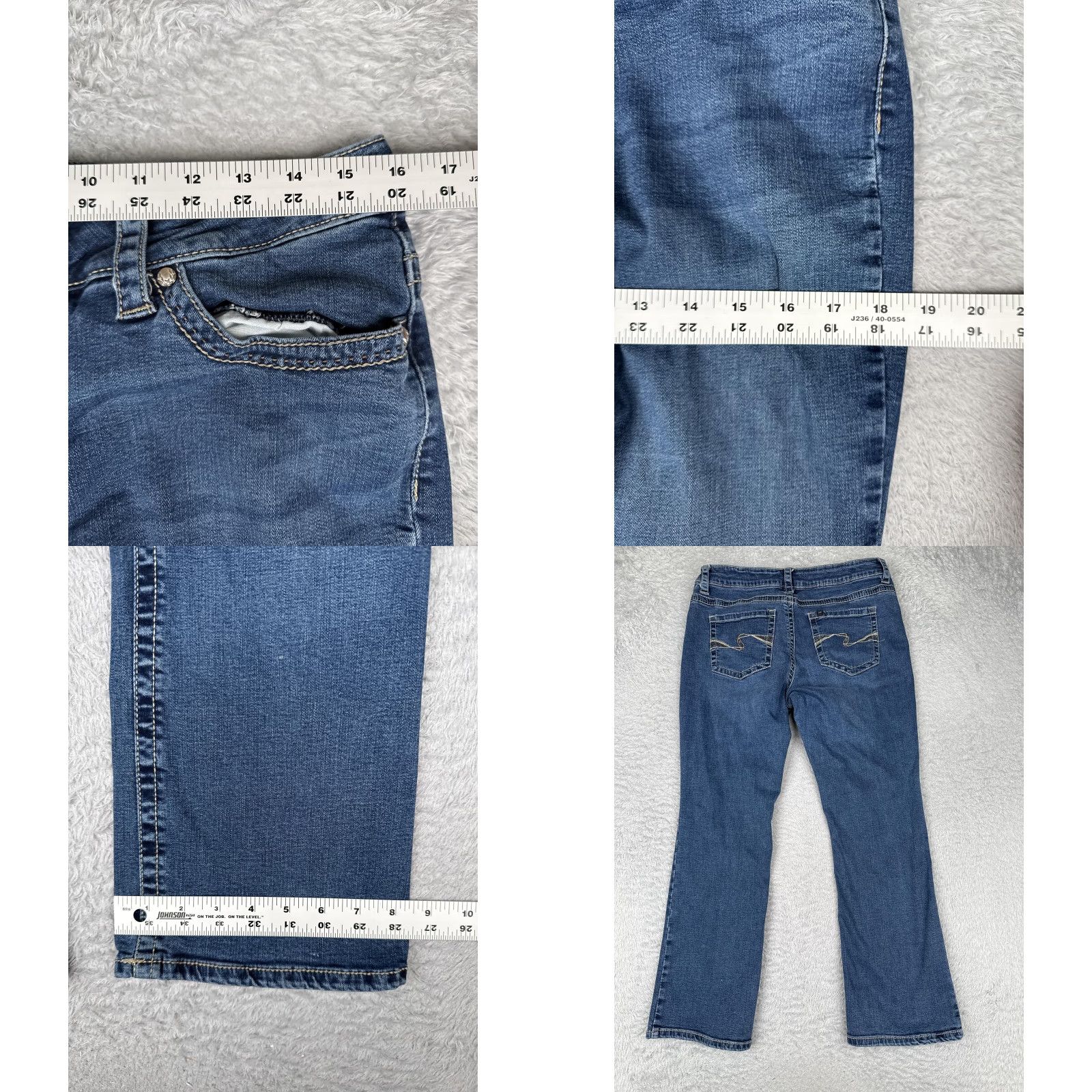 Lee Lee Jeans Womens 12 Short Blue Midrise Fit Straight Leg Denim with Stretch - 5-Pocket, Zip Fly - Regular Size 34" / US 12 / IT 48 - 9 Thumbnail