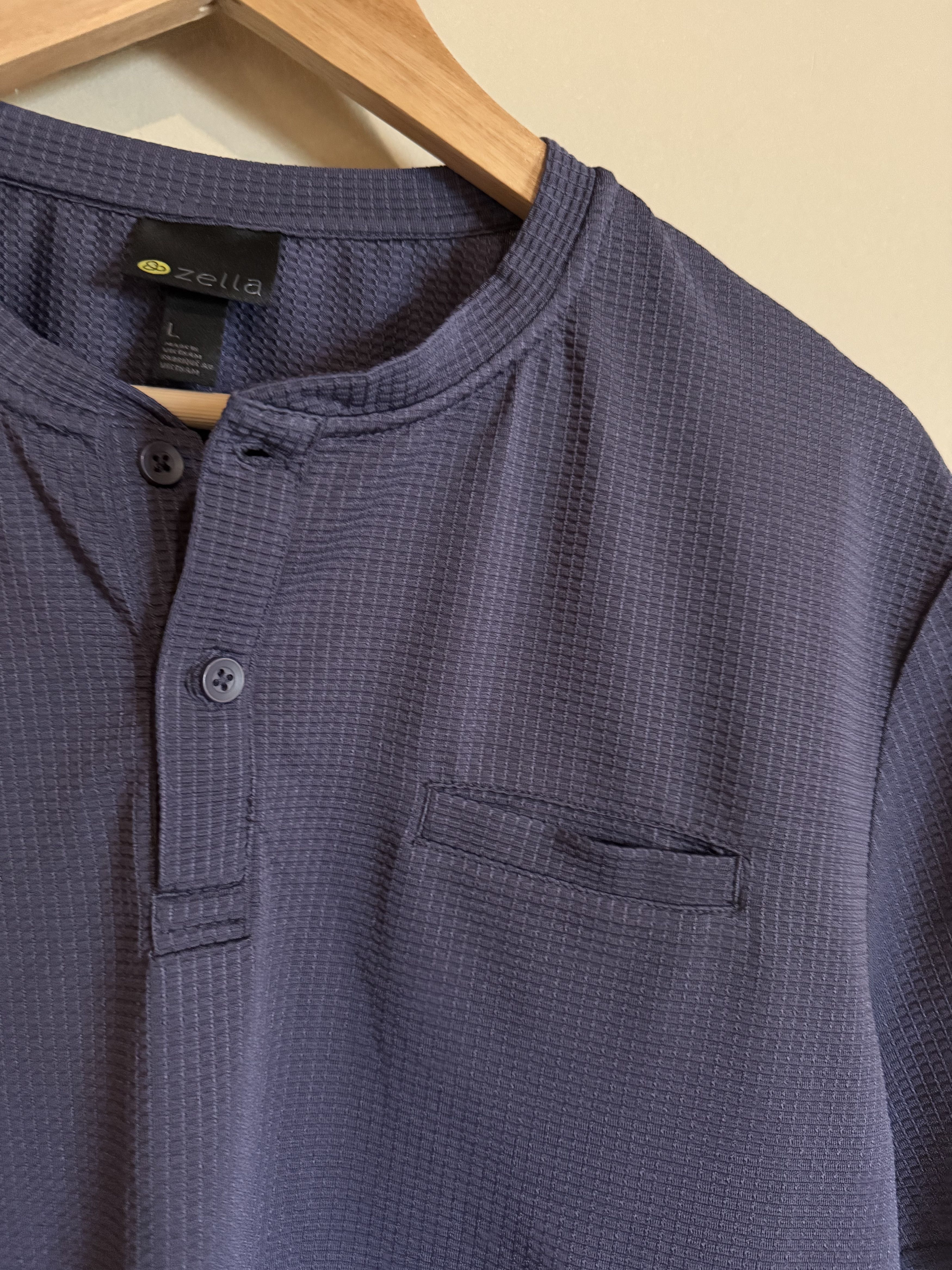 Other Zella Performance Henley Pocket T-Shirt, Grape, Men's Large Size US L / EU 52-54 / 3 - 2 Thumbnail