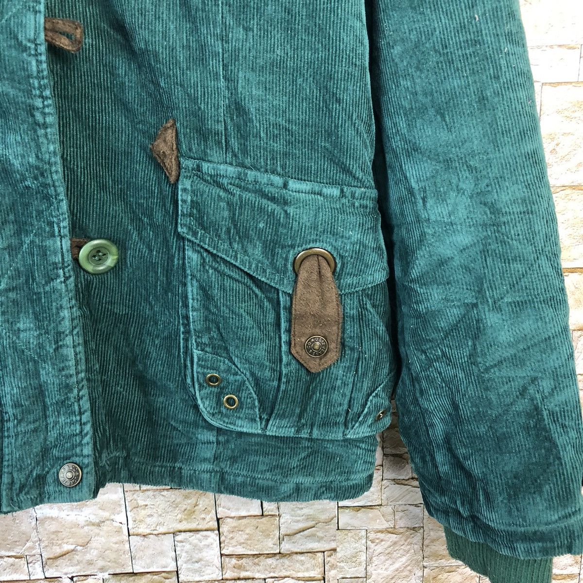 Japanese Brand Something By UGIZ jean corduroy Green sweater hoodie #A664 Size US S / EU 44-46 / 1 - 8 Thumbnail