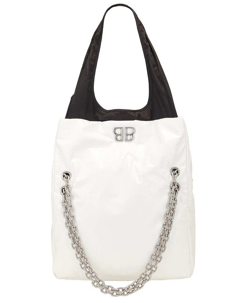 Balenciaga o1la1rc1a1125 Size: OS / Monaco Chain Bag Optic White/Black Size ONE SIZE - 1 Thumbnail