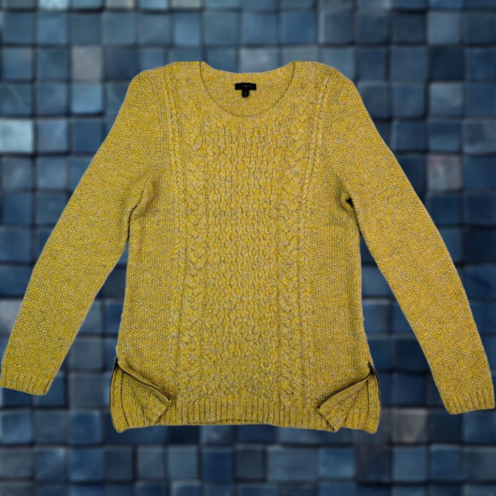 Talbots Talbots Sweater Women M Wool Blend Chunky Cable Knit Pullover Bottom Cuff Zip Size M / US 6-8 / IT 42-44 - 1 Thumbnail