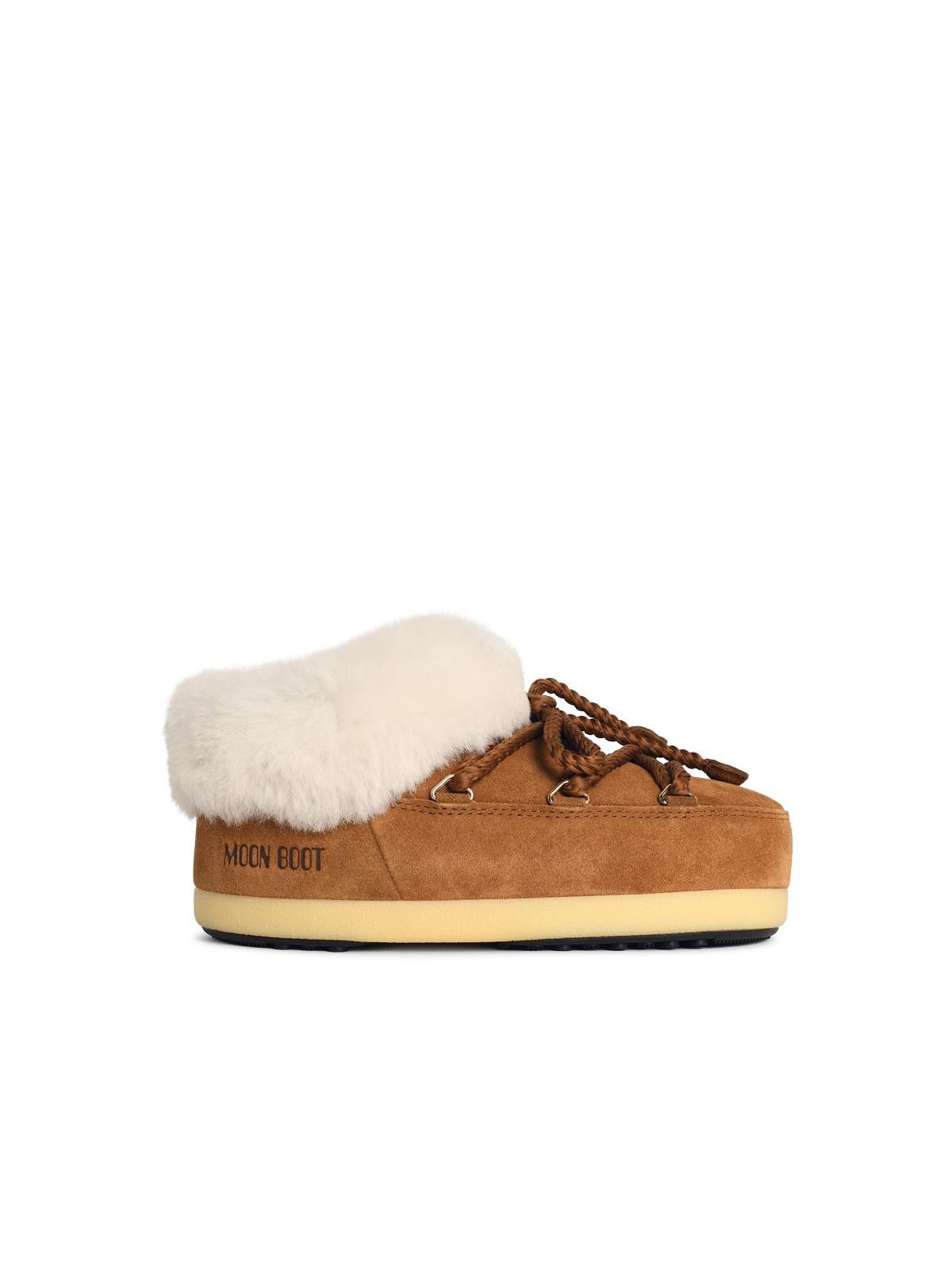 Moon Boot MOONBOOT 'Evx' Cognac Suede Slippers Size US 9 / IT 39 - 1 Thumbnail