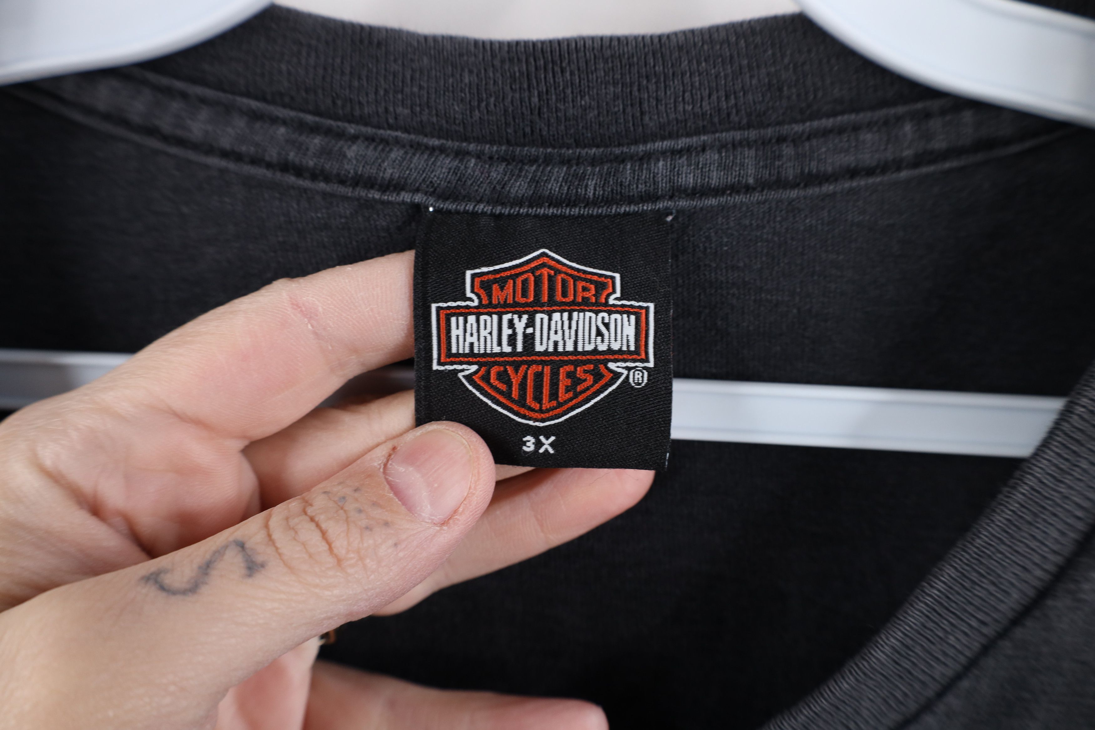 Harley Davidson × Vintage Vintage Harley Davidson Spell Out Big Logo T-Shirt Black USA Size US XXL / EU 58 / 5 - 9 Thumbnail