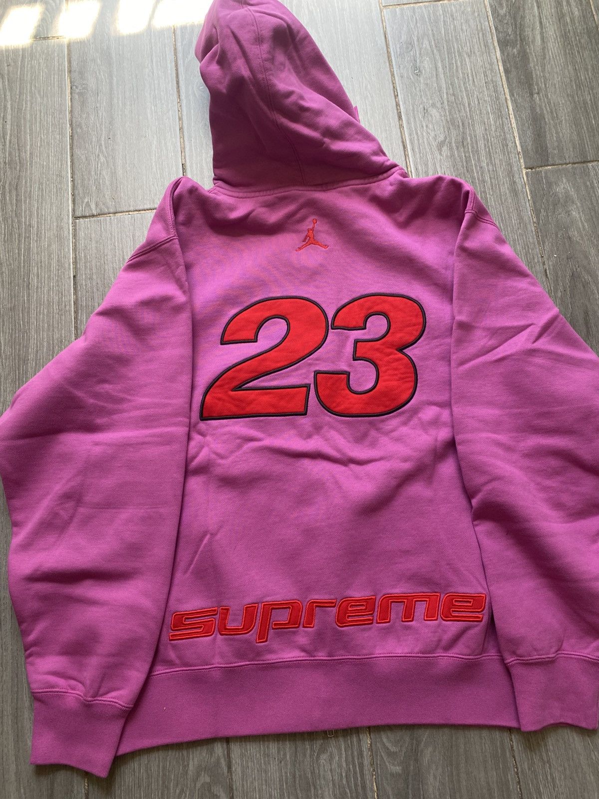 Supreme Supreme Jordan Zip Up Hooded Sweatshirt Pink Small | Grailed