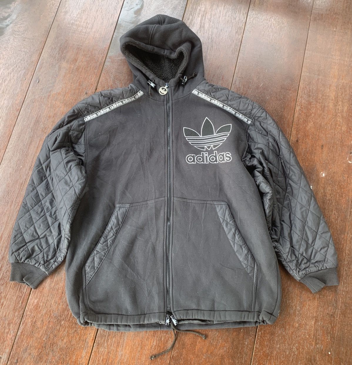 Adidas × Descente × Vintage Baggy Vintage Adidas Descente Japan big logo hoodie jacket Size US L / EU 52-54 / 3 - 1 Thumbnail
