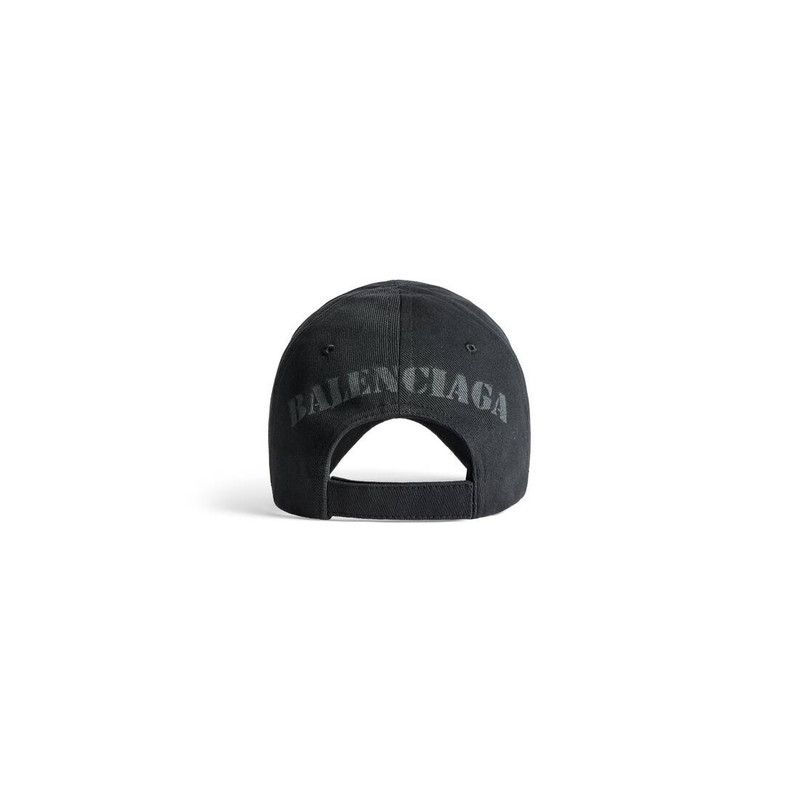 Balenciaga o1w1db10226 Size: S / Stencil Type Hat / Cap In Black Size ONE SIZE - 3 Thumbnail