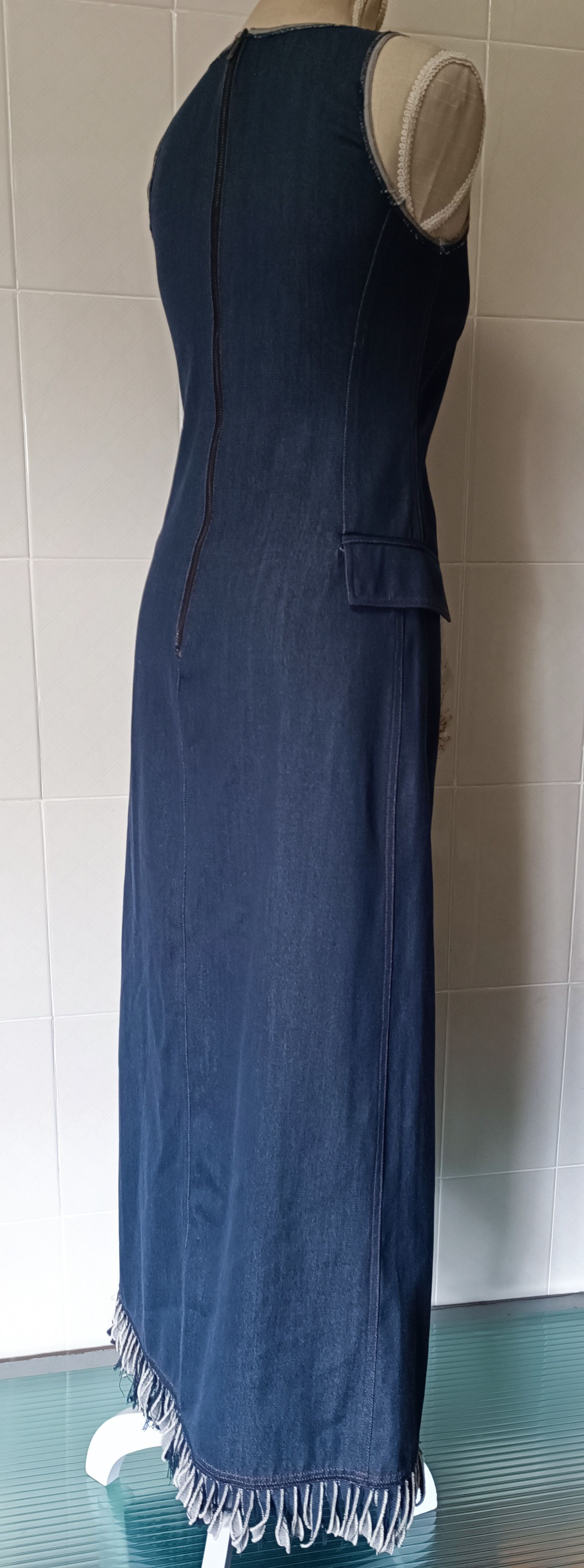 Jean Paul Gaultier FW1992/93- Gaultier Jeans - Long dress with fringes Size S / US 4 / IT 40 - 19 Thumbnail