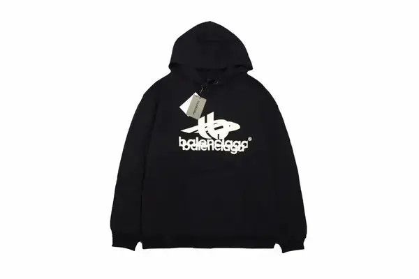 Balenciaga o1bcso1str0924 Layered Sports Hoodie Medium in Black/White Size US M / EU 48-50 / 2 - 1 Thumbnail