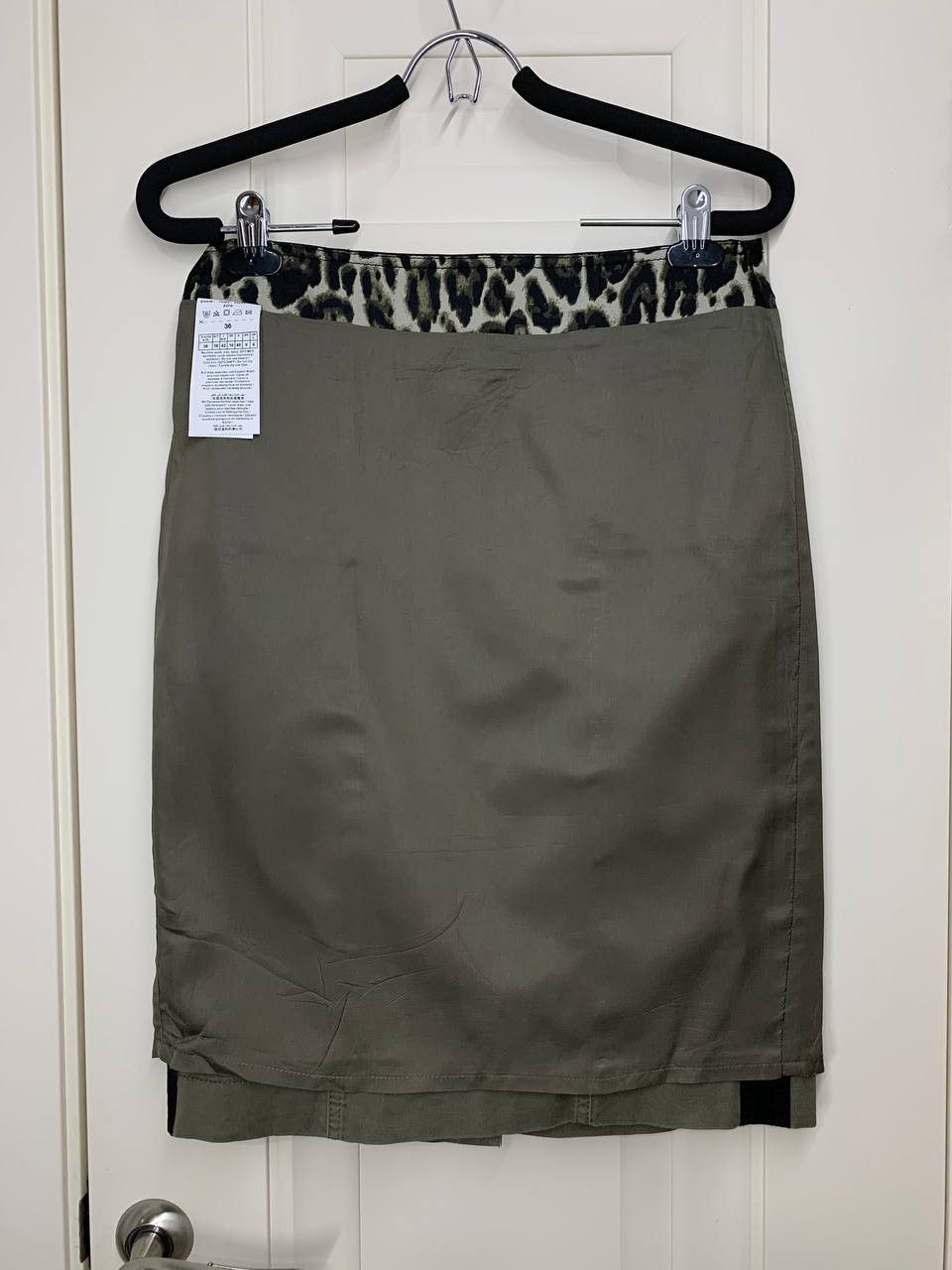 Gerry Weber Gerry Weber woman's khaki-black cotton skirt size 36 (US 6) Size 28" / US 6 / IT 42 - 6 Thumbnail