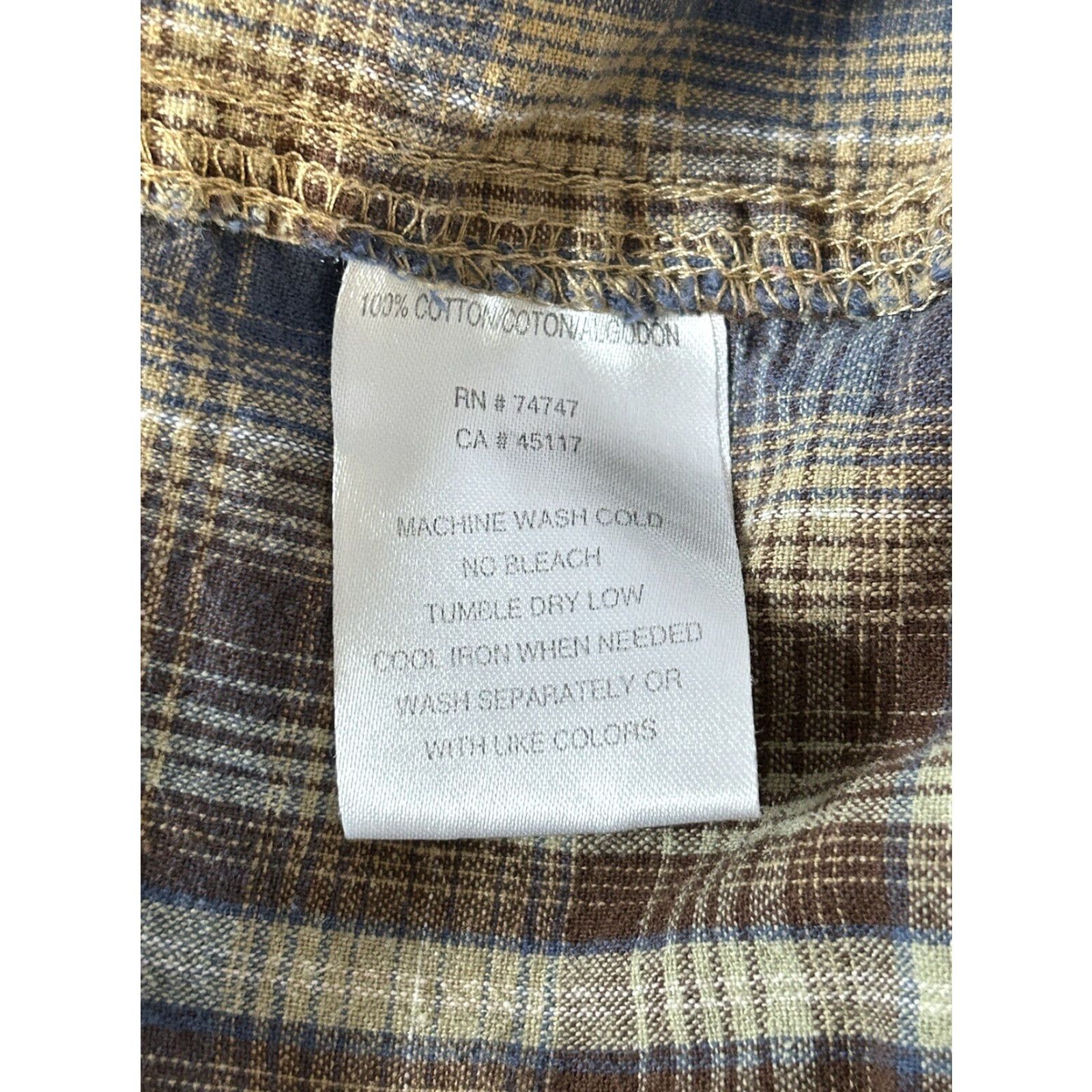 Vintage Red Head Mens Plaid Short Sleeve Button Shirt Beige Blue XL Size US 36 / EU 52 - 6 Thumbnail