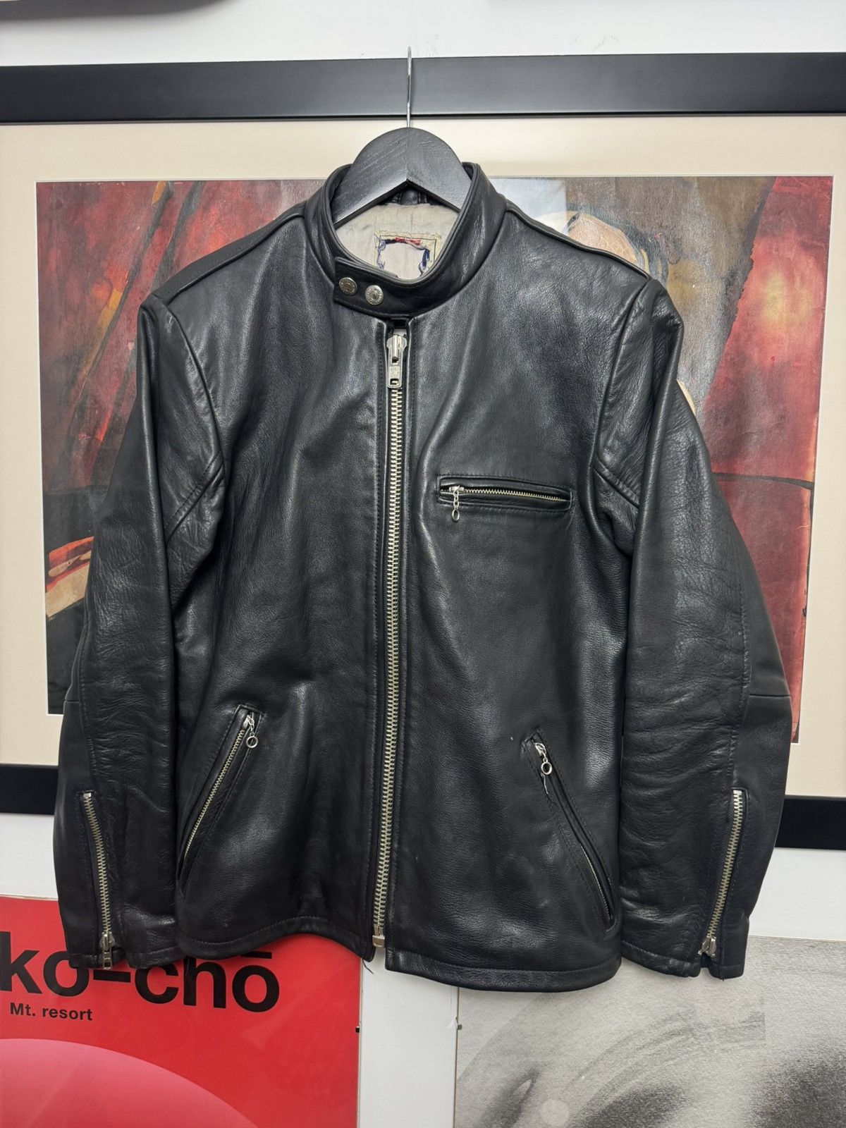 Levi's Vintage 90s Levis Leather Biker Black Jacket Archive Rare Size US S / EU 44-46 / 1 - 1 Thumbnail