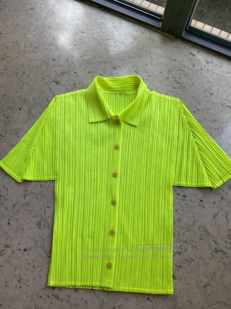 Issey Miyake Issey Miyake Green Shirt Size L / US 10 / IT 46 - 1 Thumbnail