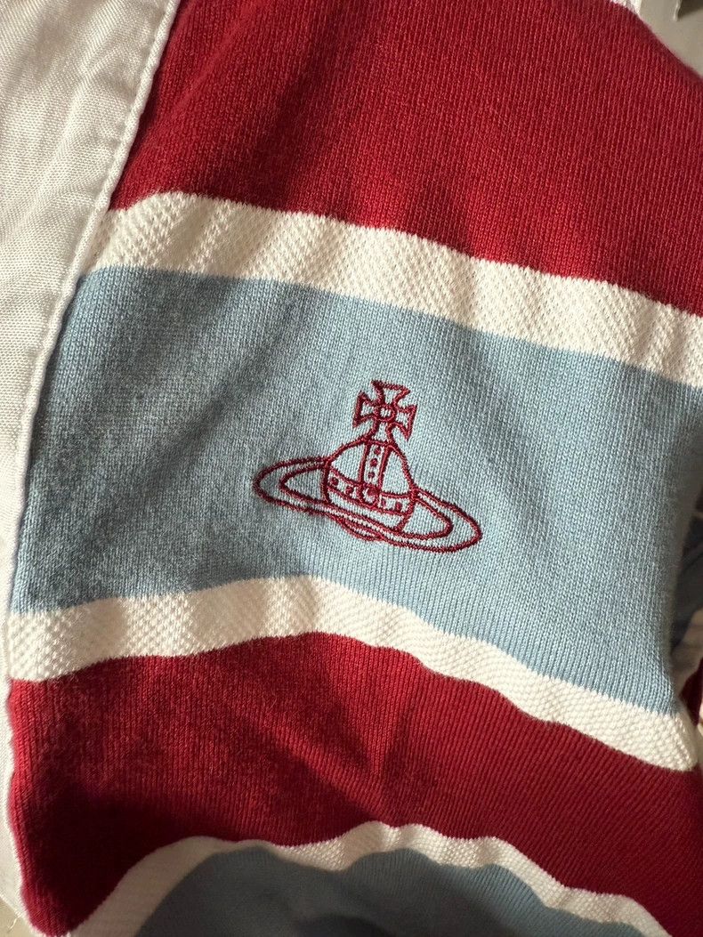 Vivienne Westwood Vivienne Westwood Mid-old red and blue striped polo shirt Size M / US 6-8 / IT 42-44 - 2 Thumbnail