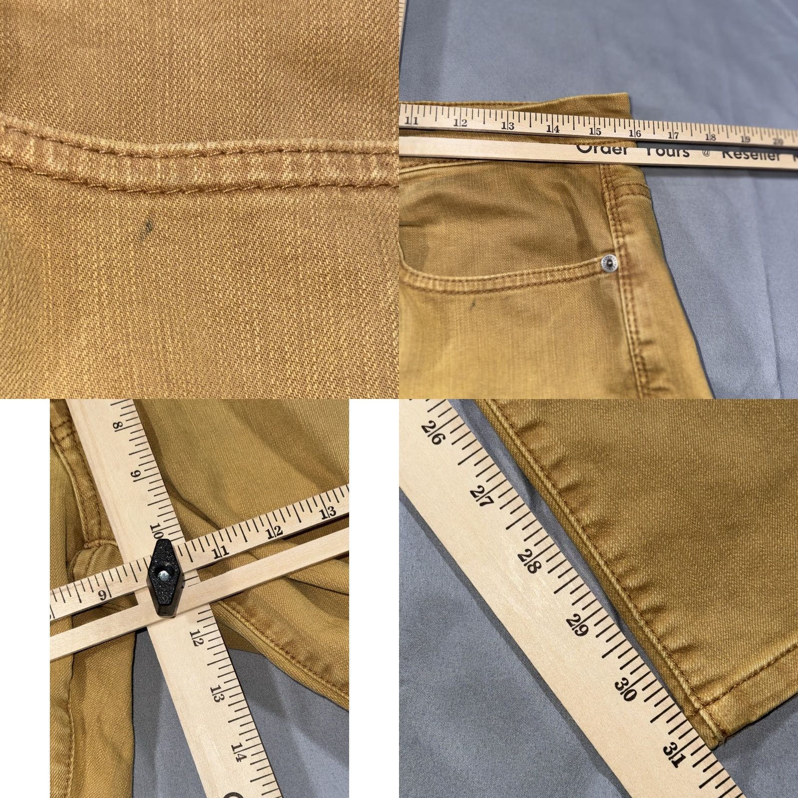 Vintage Fidelity Jeans Mens 32x31 Mustard Yellow Straight Jeans 5-Pocket Denim Casual Pants Size US 32 / EU 48 - 8 Thumbnail
