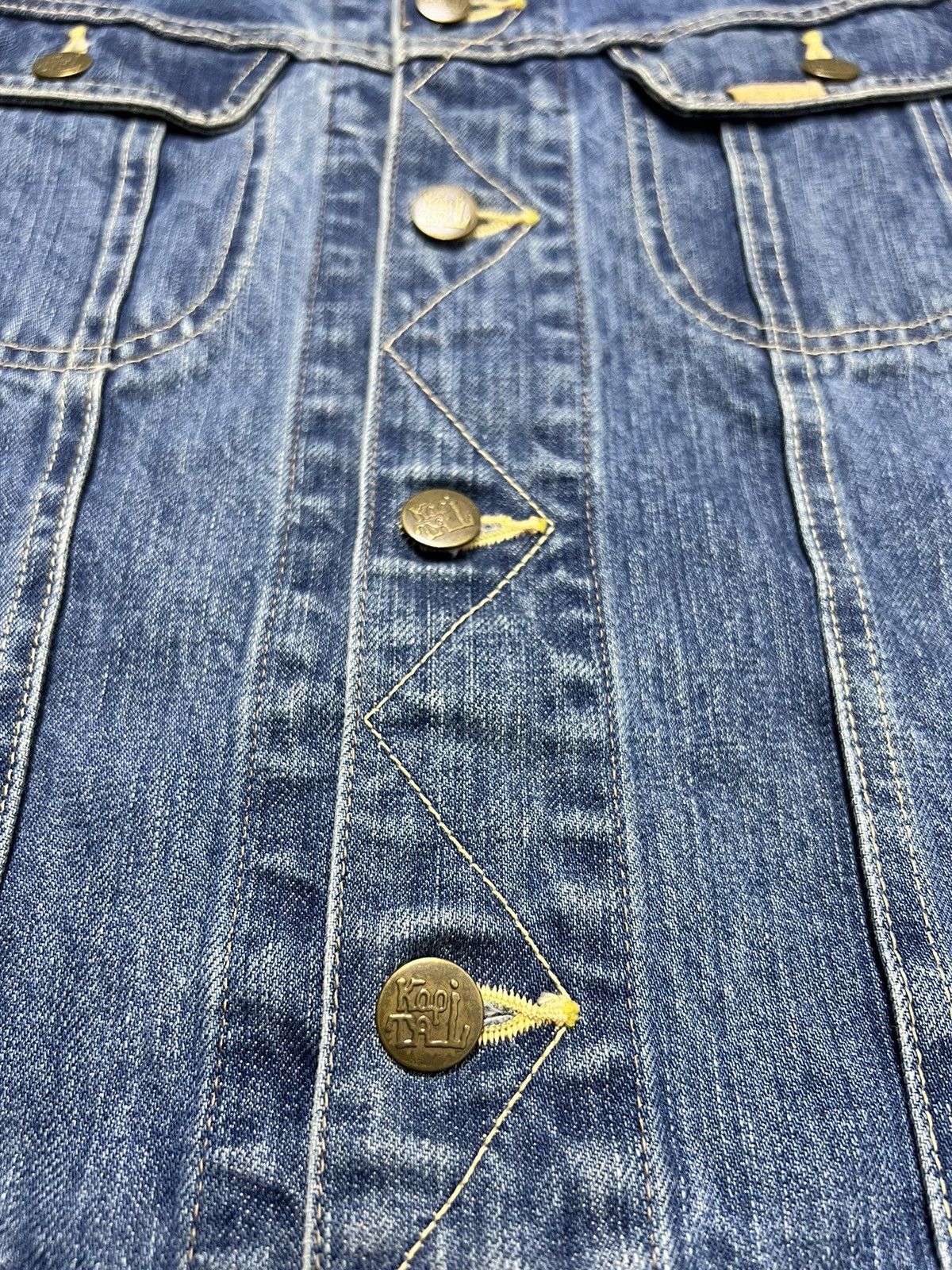 Kapital Kapital 14oz Westerner Long Washed Smiley Denim Jacket Size US XXS / EU 40 - 12 Thumbnail