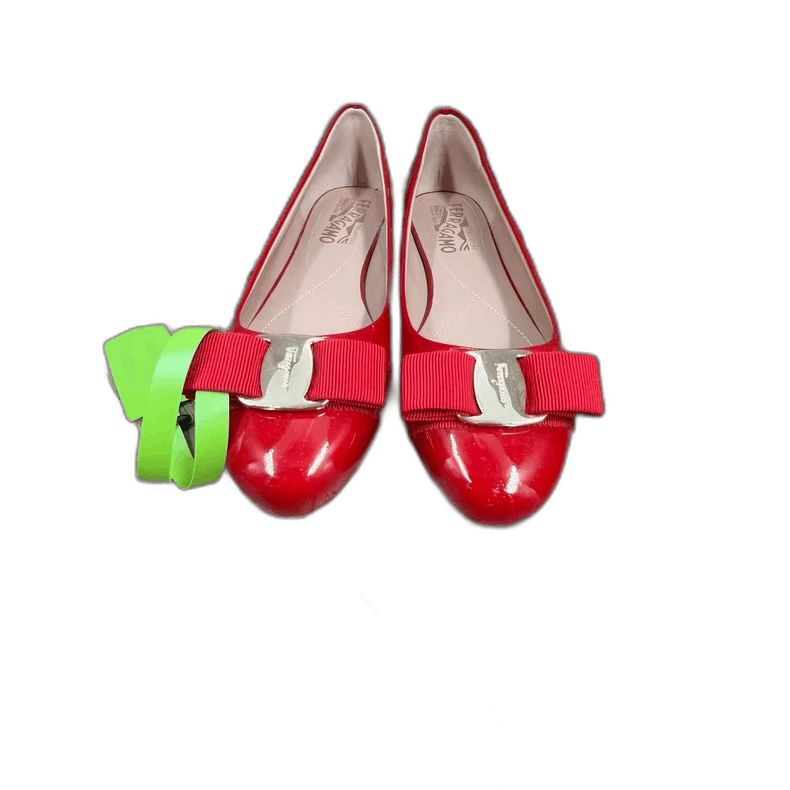 Salvatore Ferragamo Ferragamo Red Patent Flat Shoes Size 36.5 Size US 6 / IT 36 - 1 Thumbnail