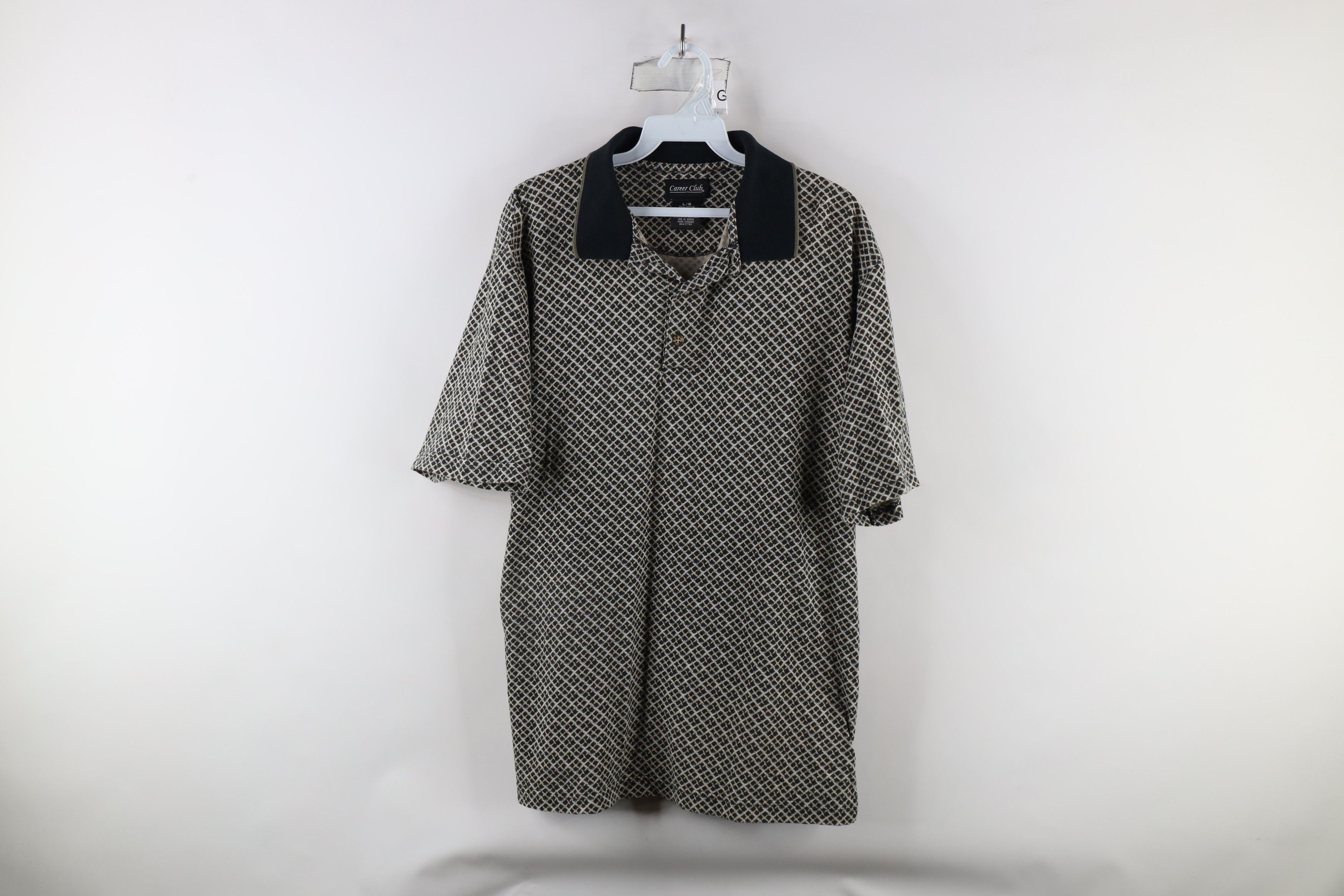 Vintage Vintage 90s Streetwear Diamond Knit Collared Golf Polo Shirt Size US L / EU 52-54 / 3 - 1 Thumbnail