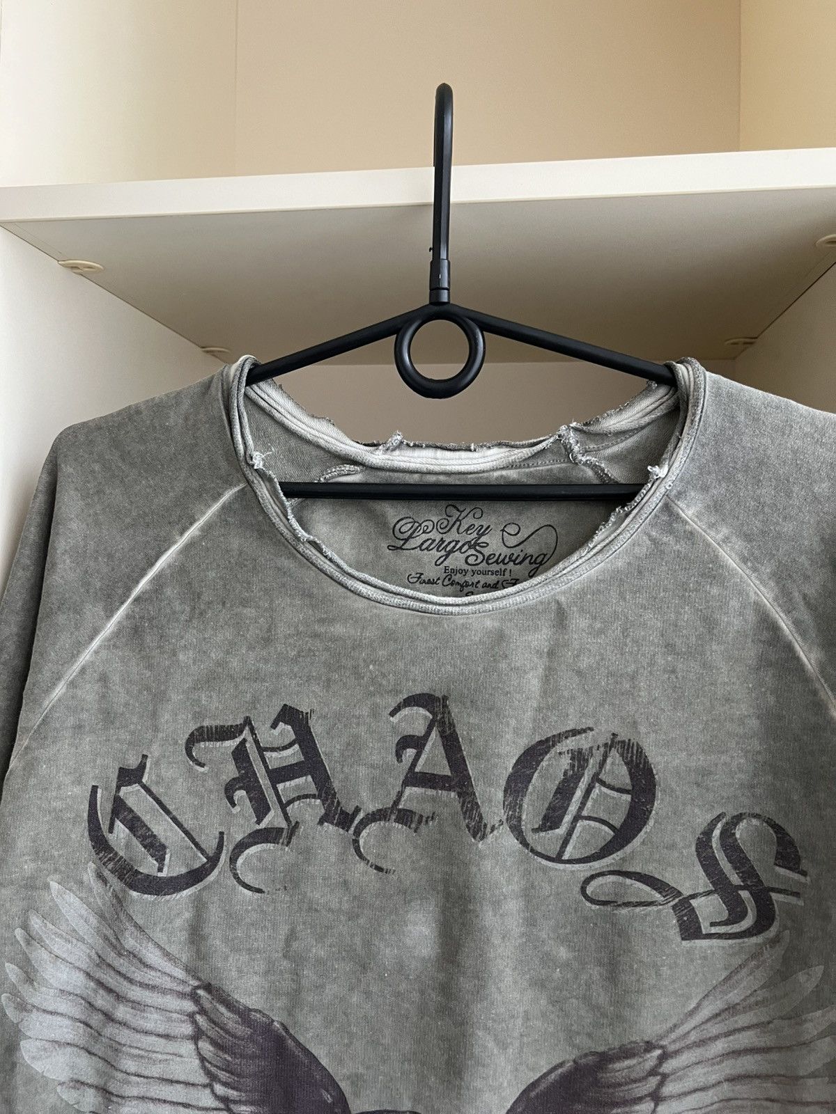 Vintage Y2K Key Largo CHAOS Skull Long Sleeve T-Shirt Size US M / EU 48-50 / 2 - 12 Thumbnail