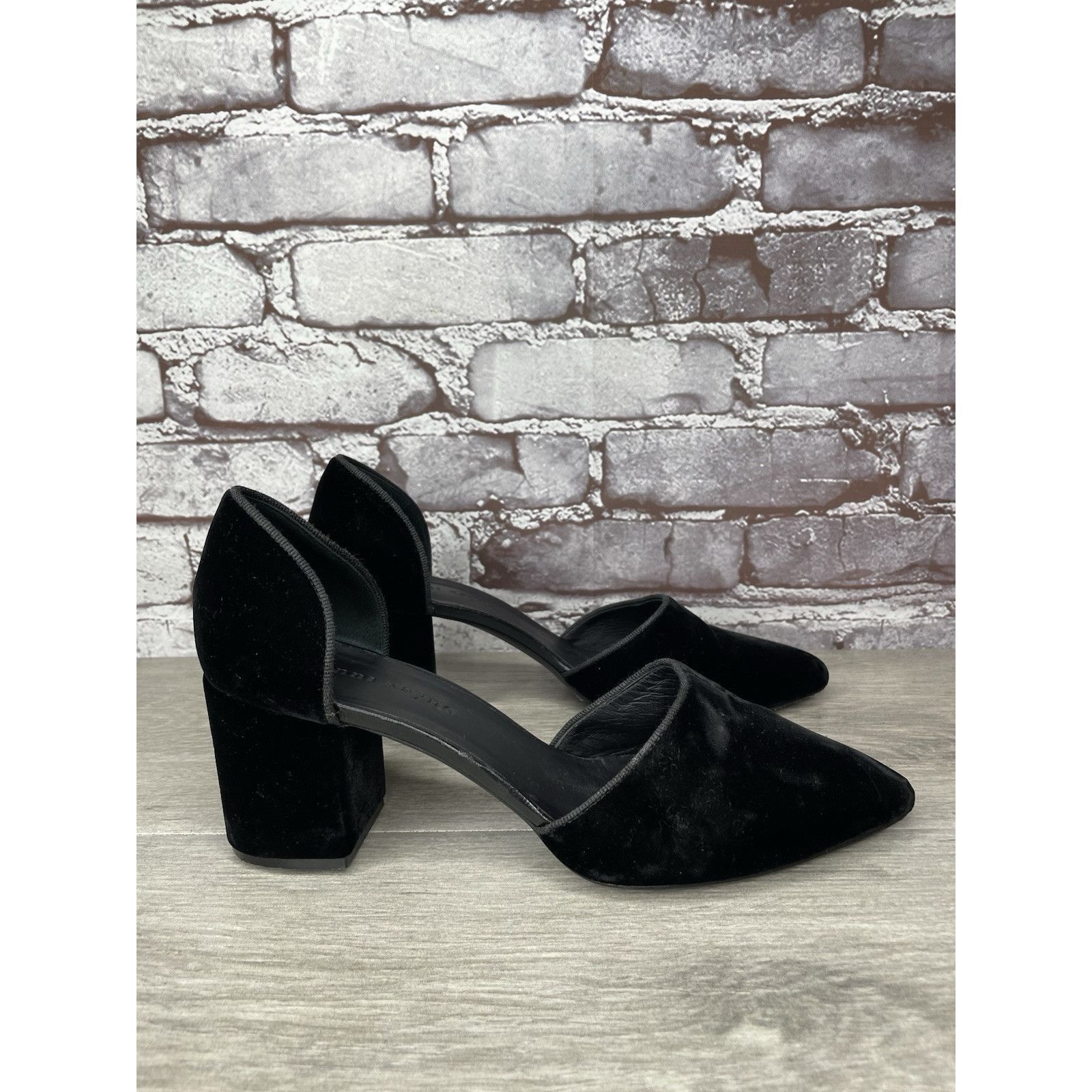 Other JENNI KAYNE Black Velvet D’ Orsay Block Heel Pointed Shoes W Size US 9 / IT 39 - 13 Thumbnail