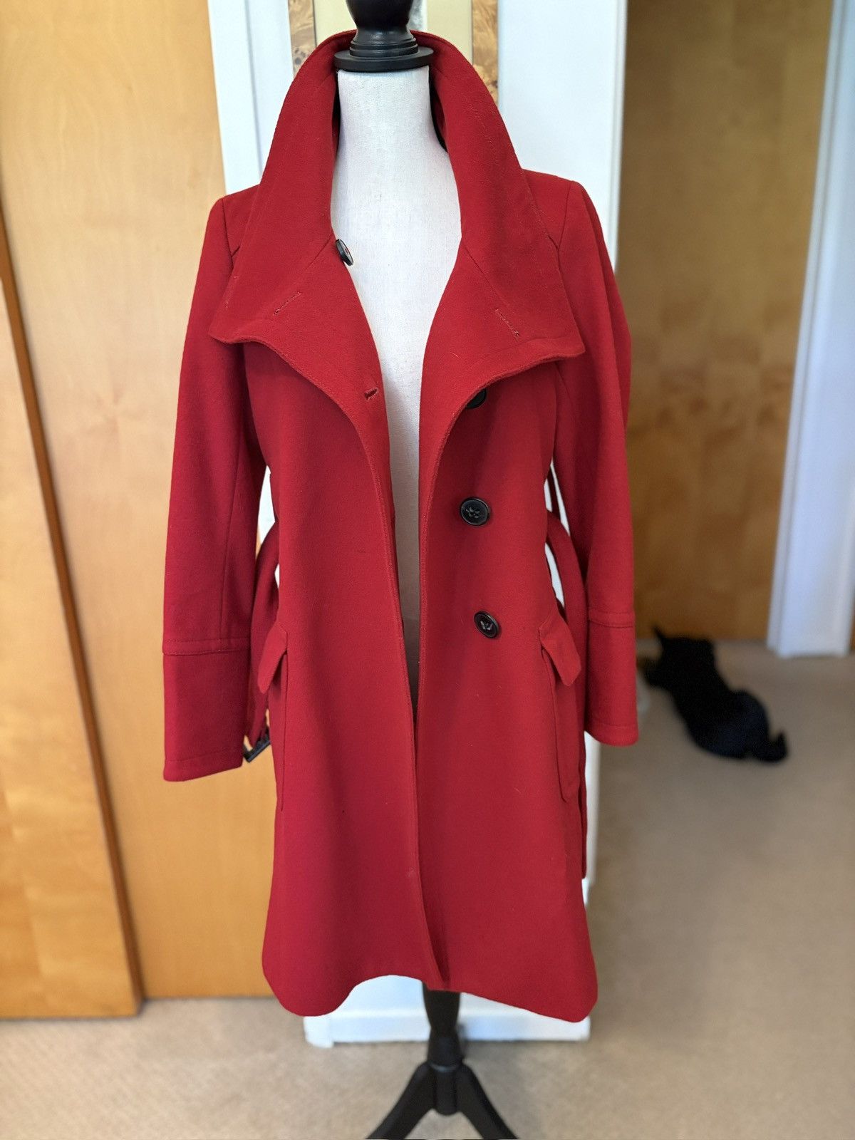Zara Zara Red Wool Trench Coat Size M / US 6-8 / IT 42-44 - 1 Thumbnail