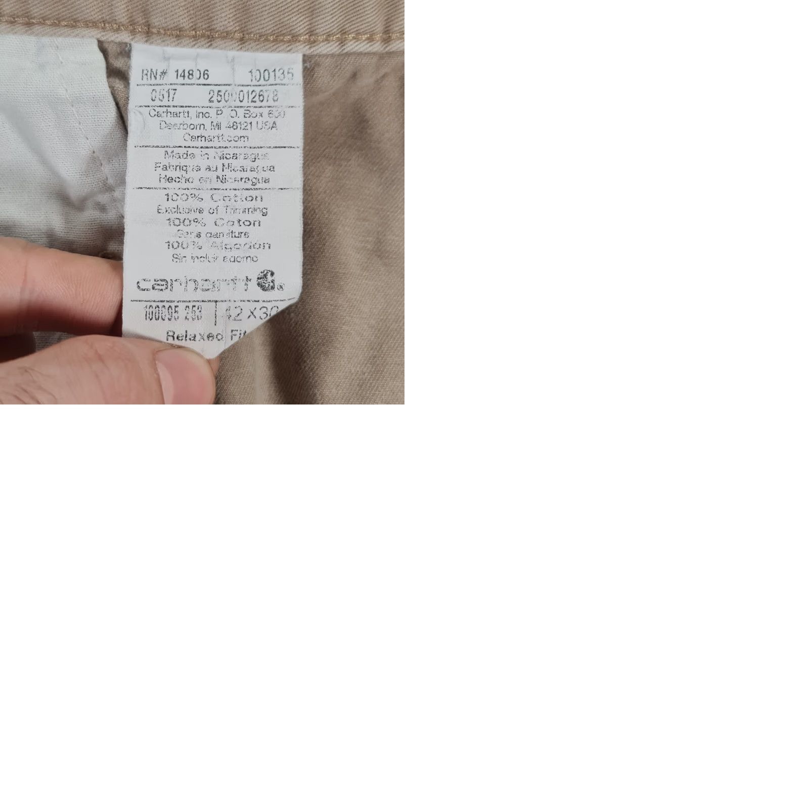 Carhartt Carhartt Mens Trousers Beige W38 L34 Relaxed Fit Twill Workwear Pants B290 KHI Size US 38 / EU 54 - 9 Thumbnail