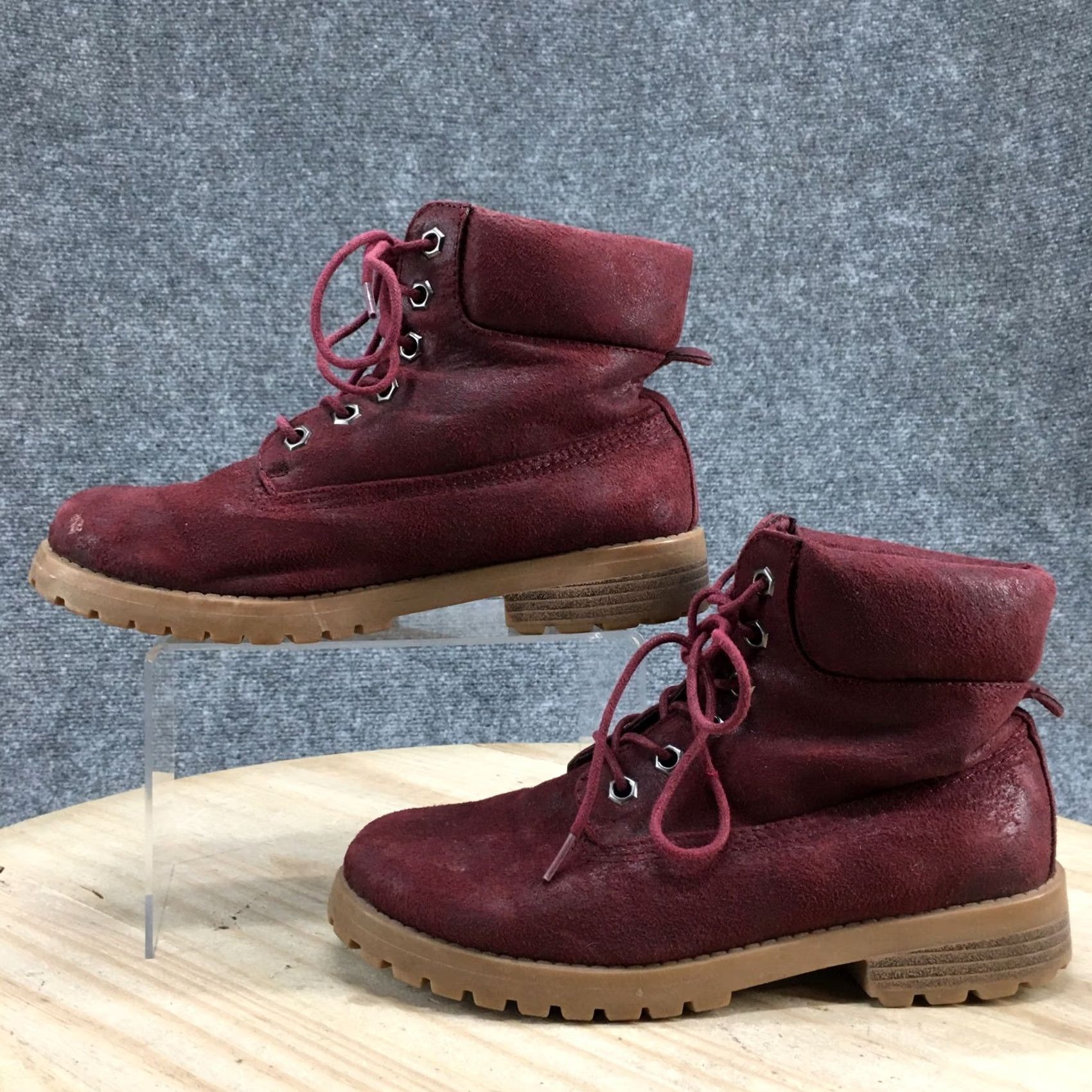 Vintage Cliffs by White Mountain Boots Womens 7 M Pascale Lace Up Ankle Bootie Red Size US 7 / IT 37 - 2 Thumbnail