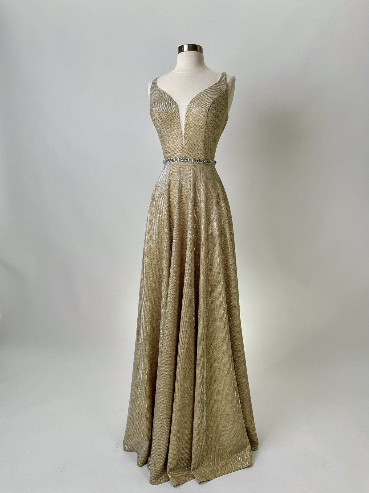 Other Brand New US 10 Jovani Gold Maxi Evening Dress Size L / US 10 / IT 46 - 2 Thumbnail